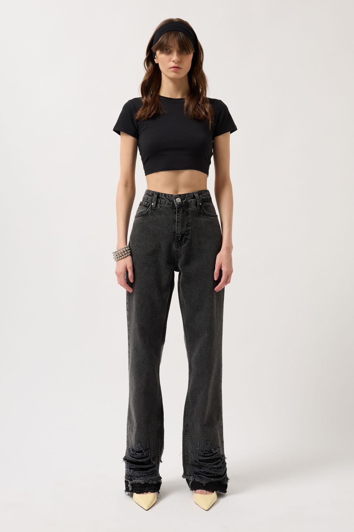 Black Fashion-Blugi negri cu picior rupt 2