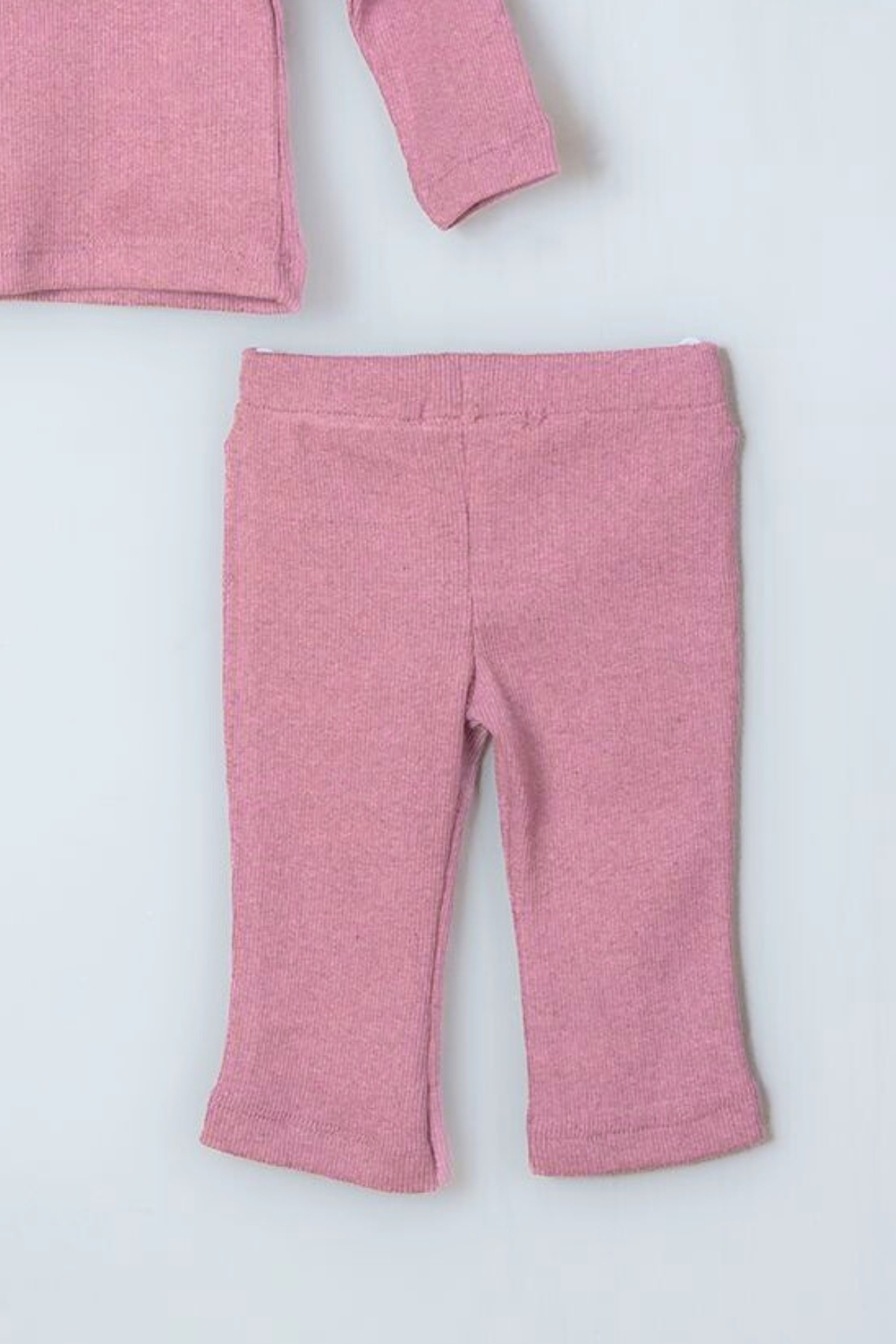 ADABEBEK-Lace Collar Detailed Ribbed Bandana Baby Girl Set 3
