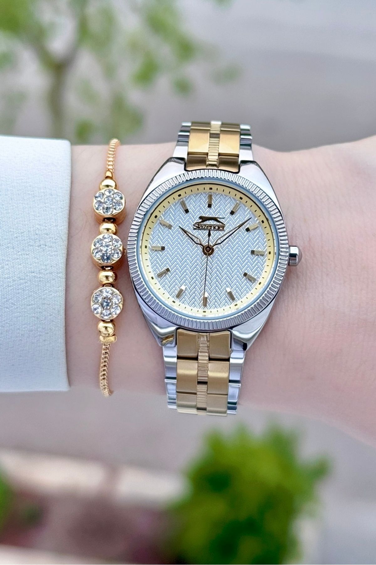 Slazenger Sarı Silver Renk 24 Ay Garantili 30 Mm Kadın Kol Saati Ve Bileklik