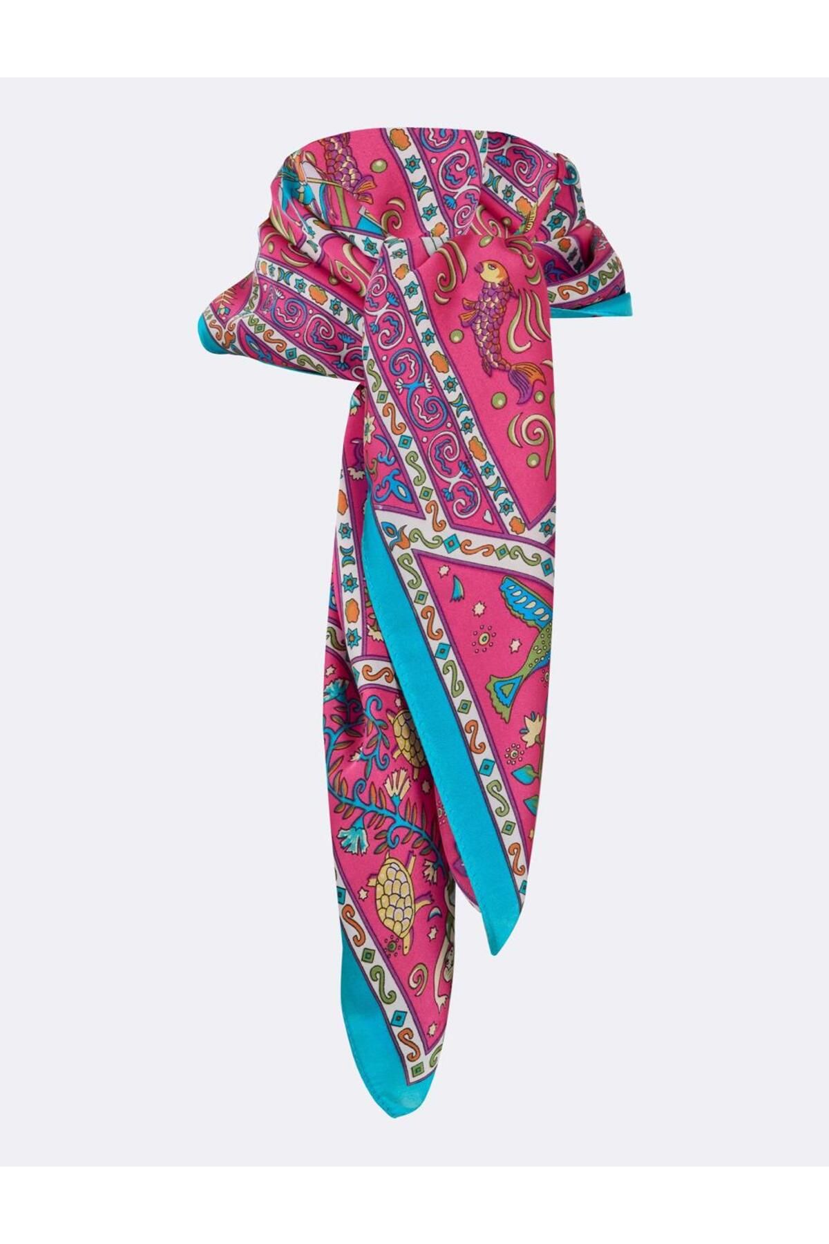 Jimmy Key-Pink Ethnic Figured Woven Scarf 1