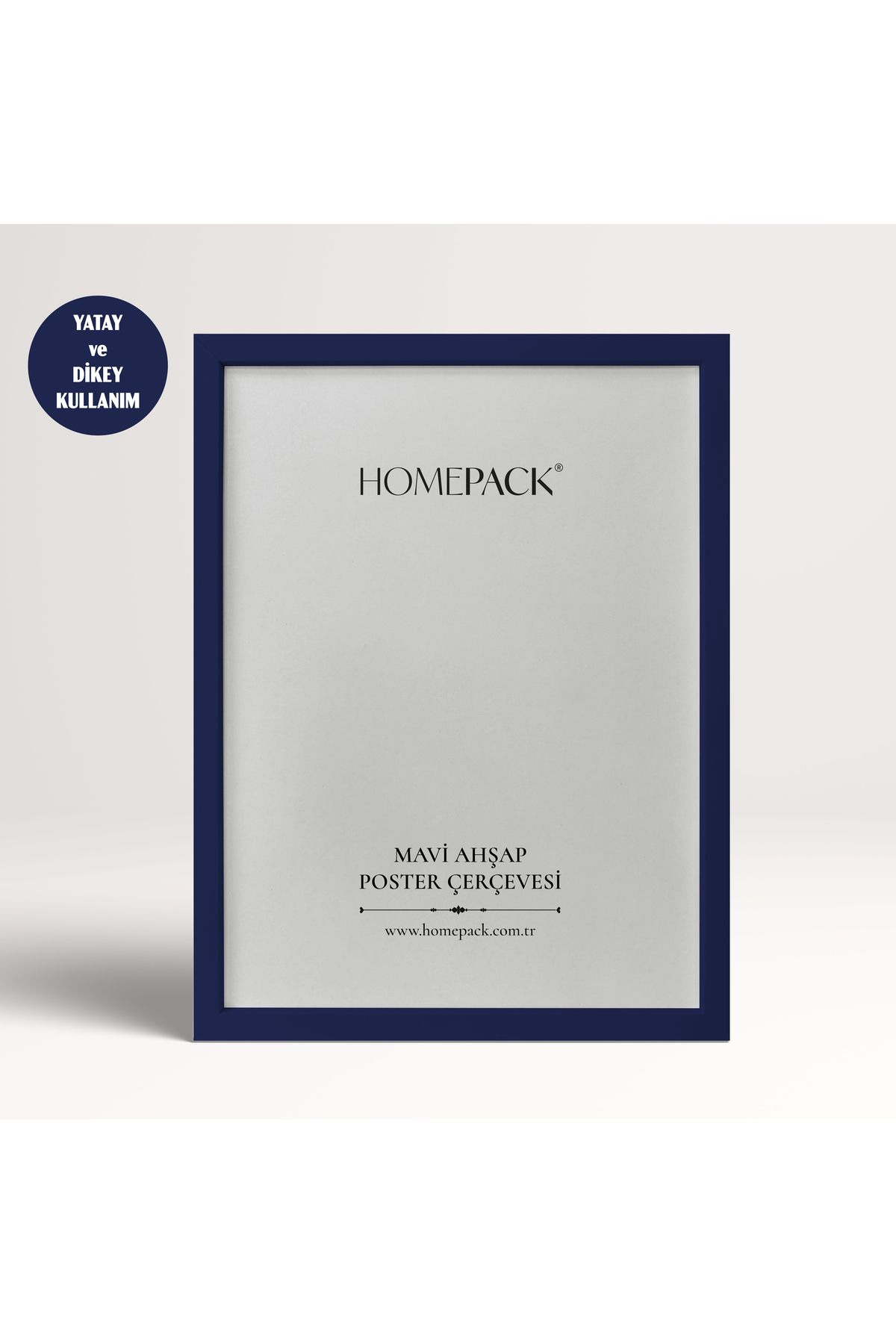 HOMEPACK 25X30 CM Mavi Ahşap Çerçeveli Poster Çerçevesi, Boş Çerçeve, MAVI-POSTER-25X30