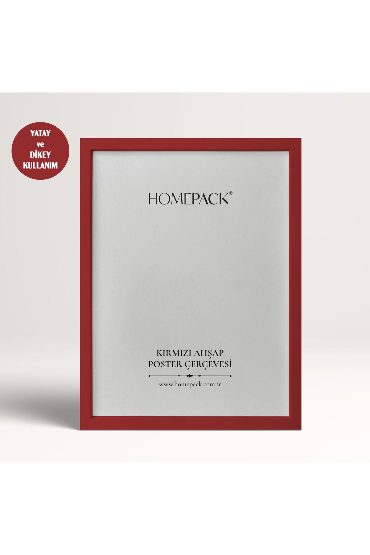 HOMEPACK Kırmızı Ahşap Malzeme Poster Çerçevesi, Önü Korumalı Boş Çerçeve, KIRMIZI-POSTER-25X30