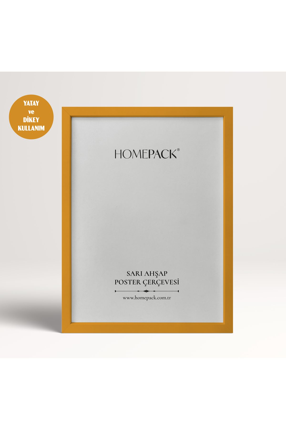HOMEPACK 20X25 CM Sarı Ahşap Çerçeveli Poster Çerçevesi, Boş Çerçeve, SARI-POSTER-20X25