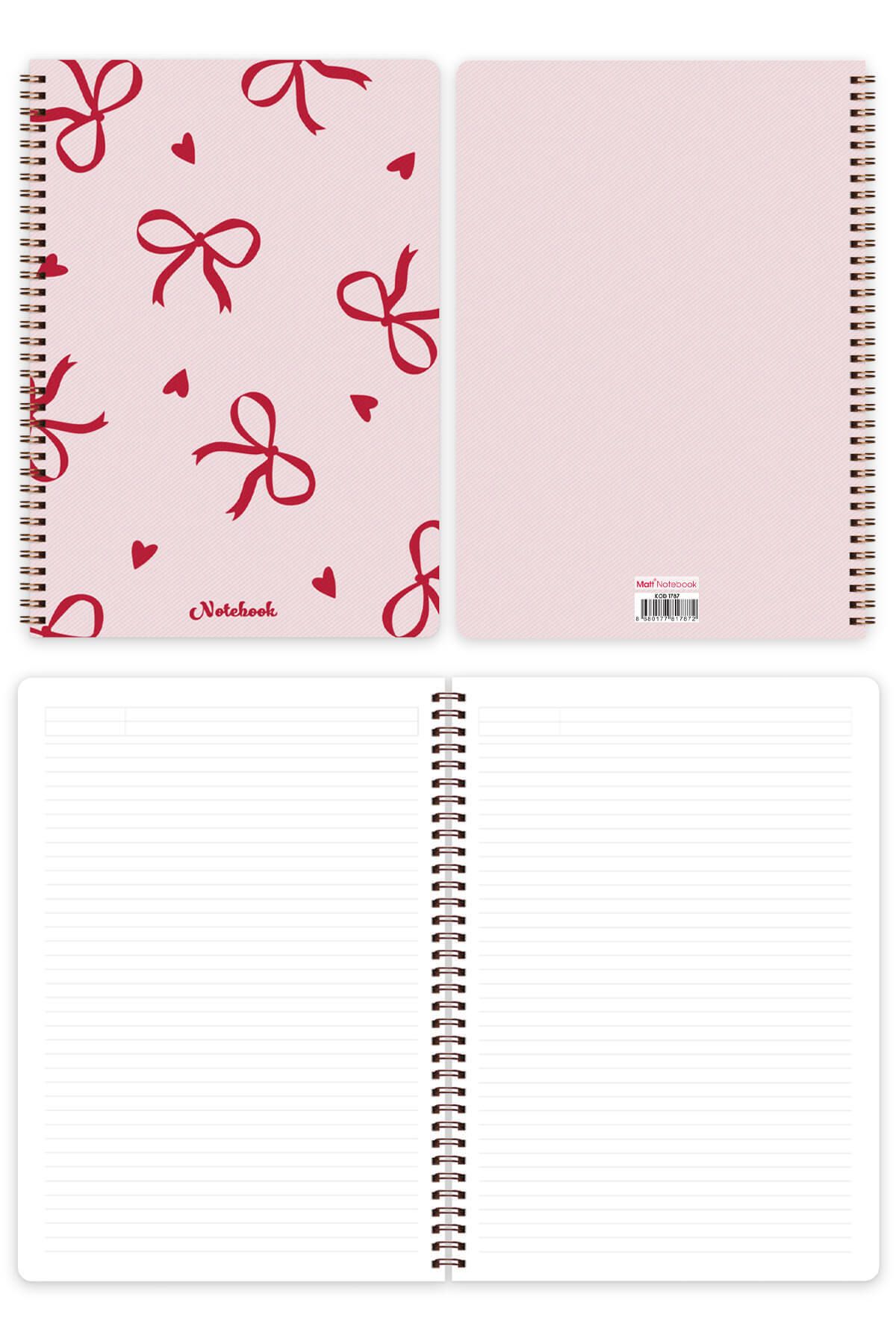 Matt Notebook-A4 Spiral School Notebook 80 sheets Set of 4 - Lined 7