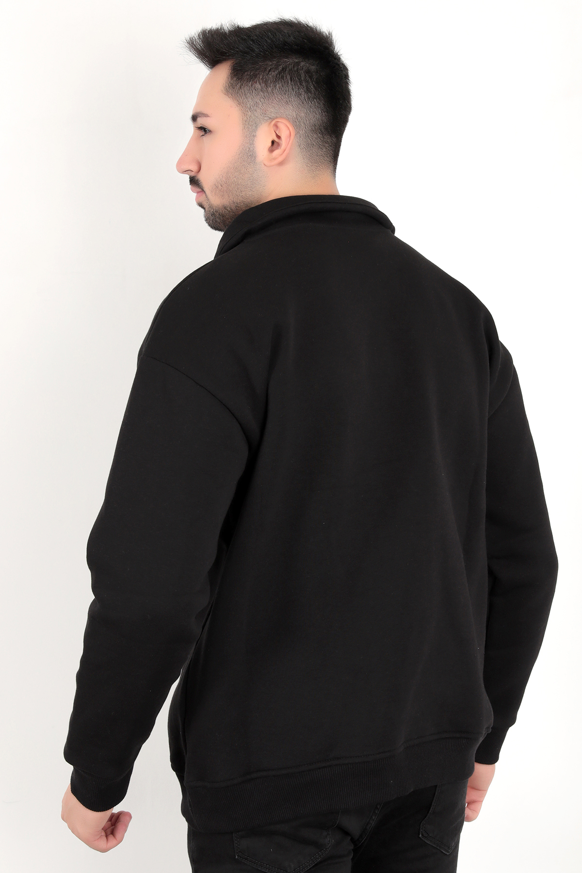 JB John Borners Erkek Yarım Fermuarlı Oversize Sweatshirt görsel 3