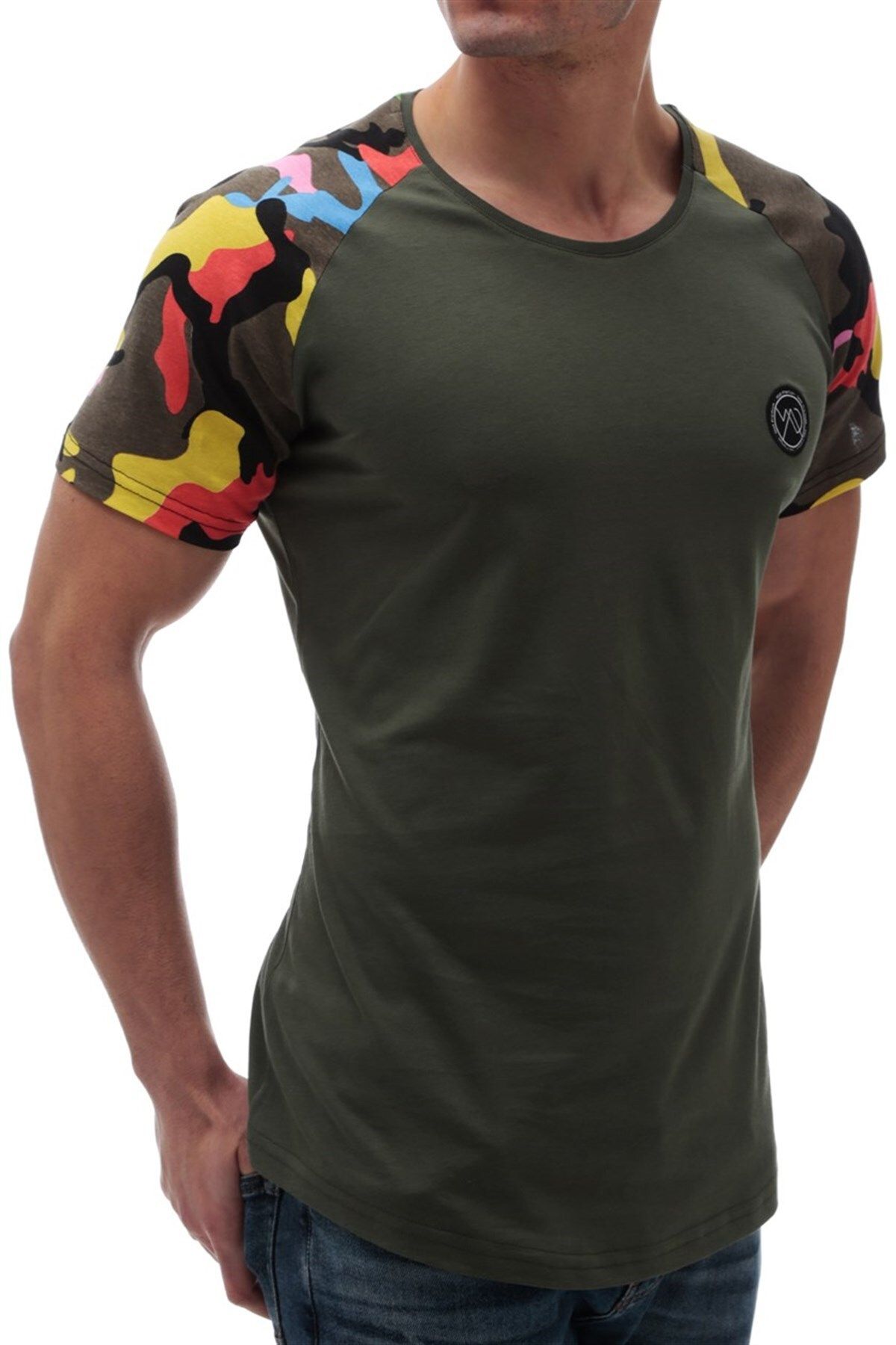 Madmext-Camouflage Patterned Khaki T-Shirt 2979 3