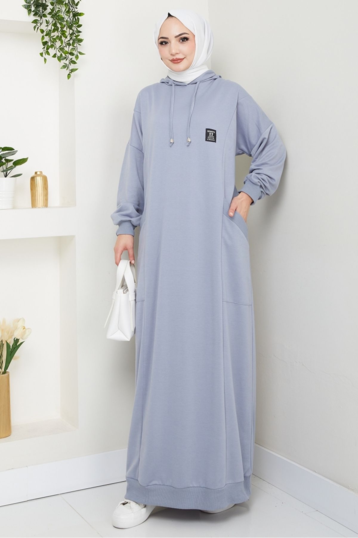 Bestenur-Anger Hooded Dress 1421 - Gray 1