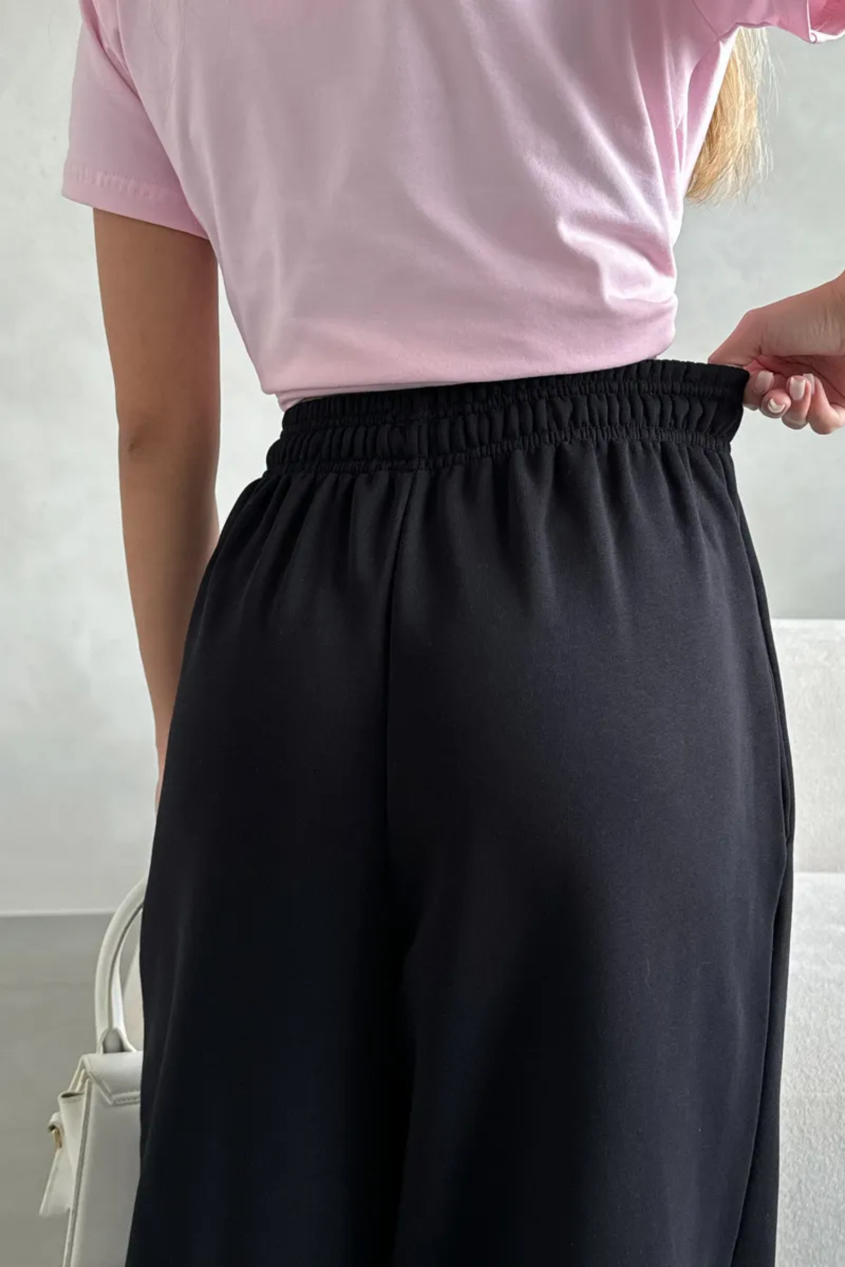 vladivosto Kadın Baggy Bol Paça Büyük Beden Şalvar Kesim Bol Eşofman Altı Oversize Paçası Lastikli görsel 8