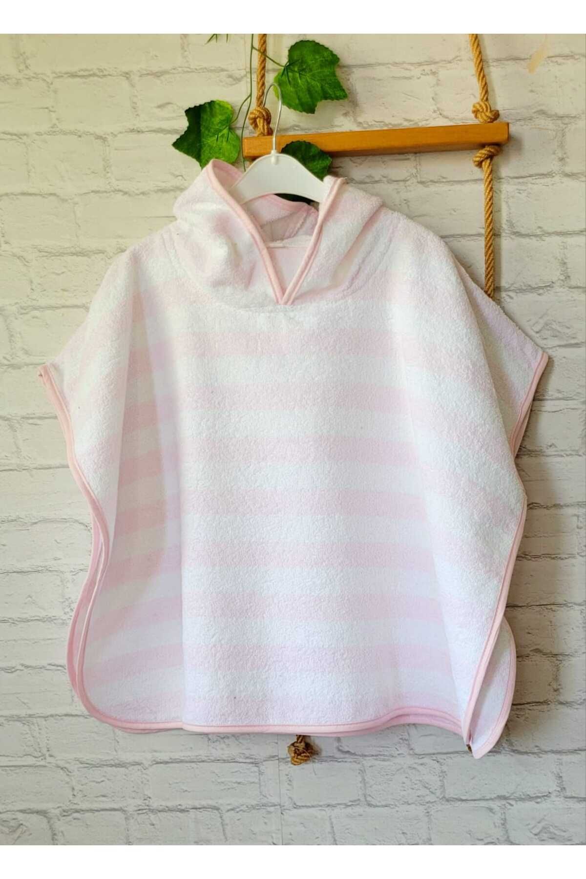 GÜRPAMUK HOME & BABY OUTLET İHRACAT %100 pamuk Kız-Erkek Çocuk Deniz, Plaj, Havuz, Banyo Havlu Panço ÇİZGİLİ/