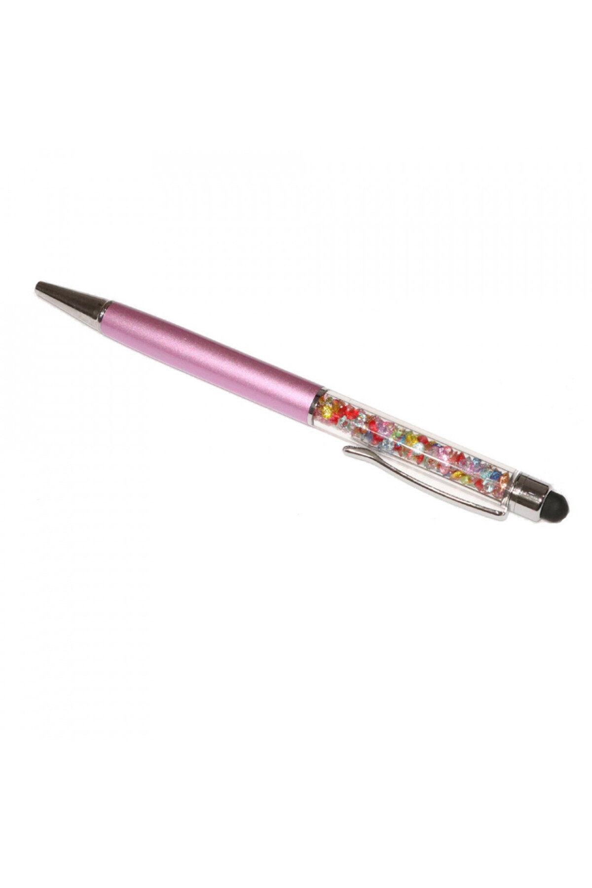 G Golden Case-Stylus touch pen with ballpoint pen, decorated with mixed crystals, metallic, light purple 2