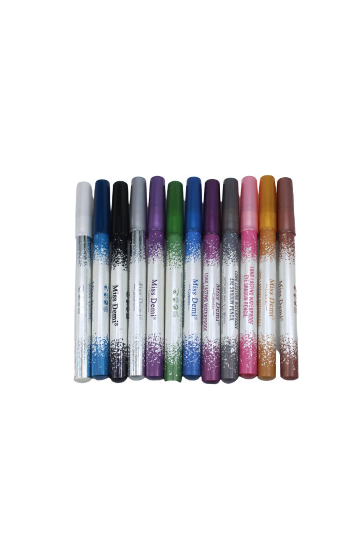 Makeup Set 12 Creioane Ochi Waterproof, Miss Demi, Lunga Durata - One Size