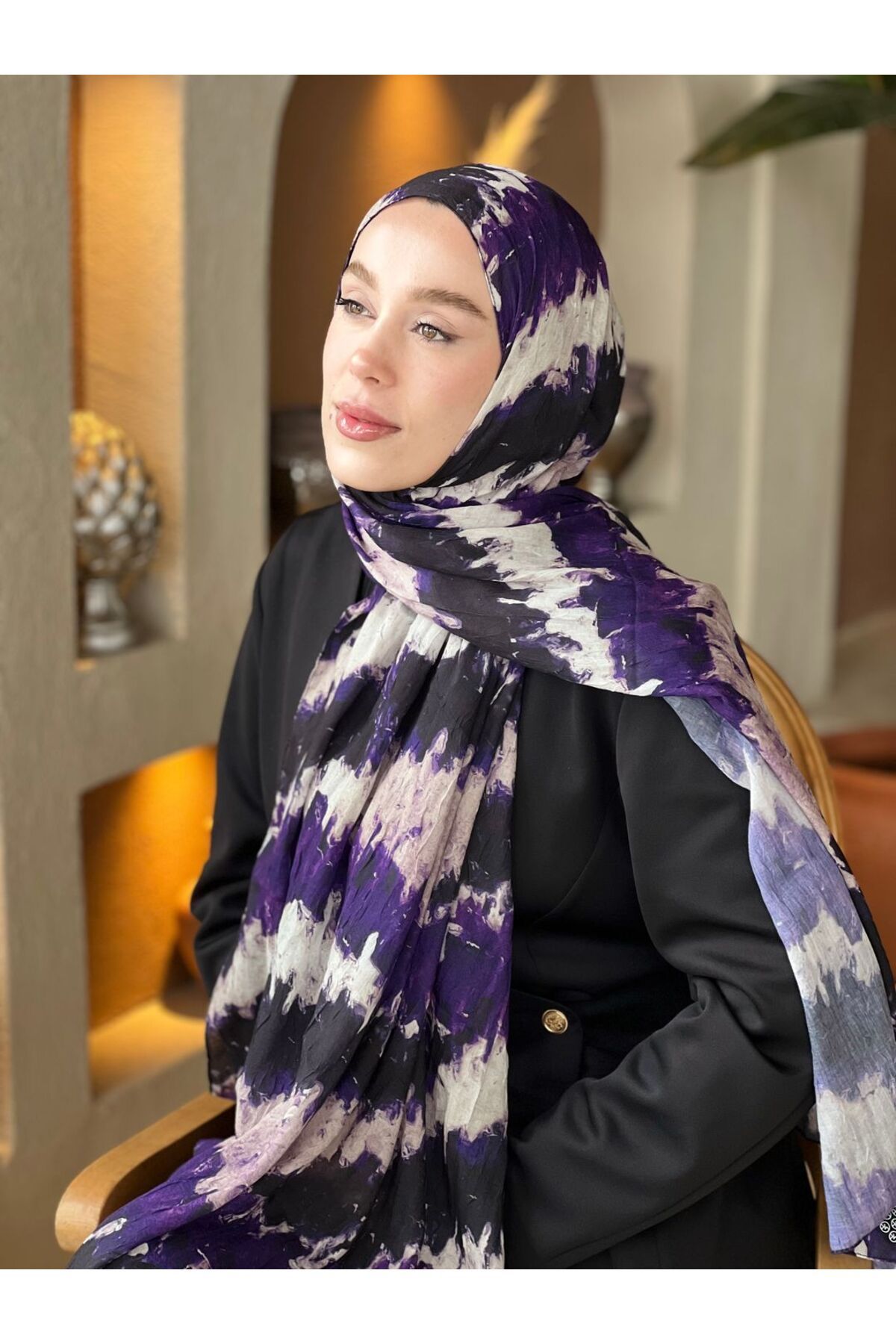Modakaşmir-Spring Rhythm Pattern Bamboo Shawl 3