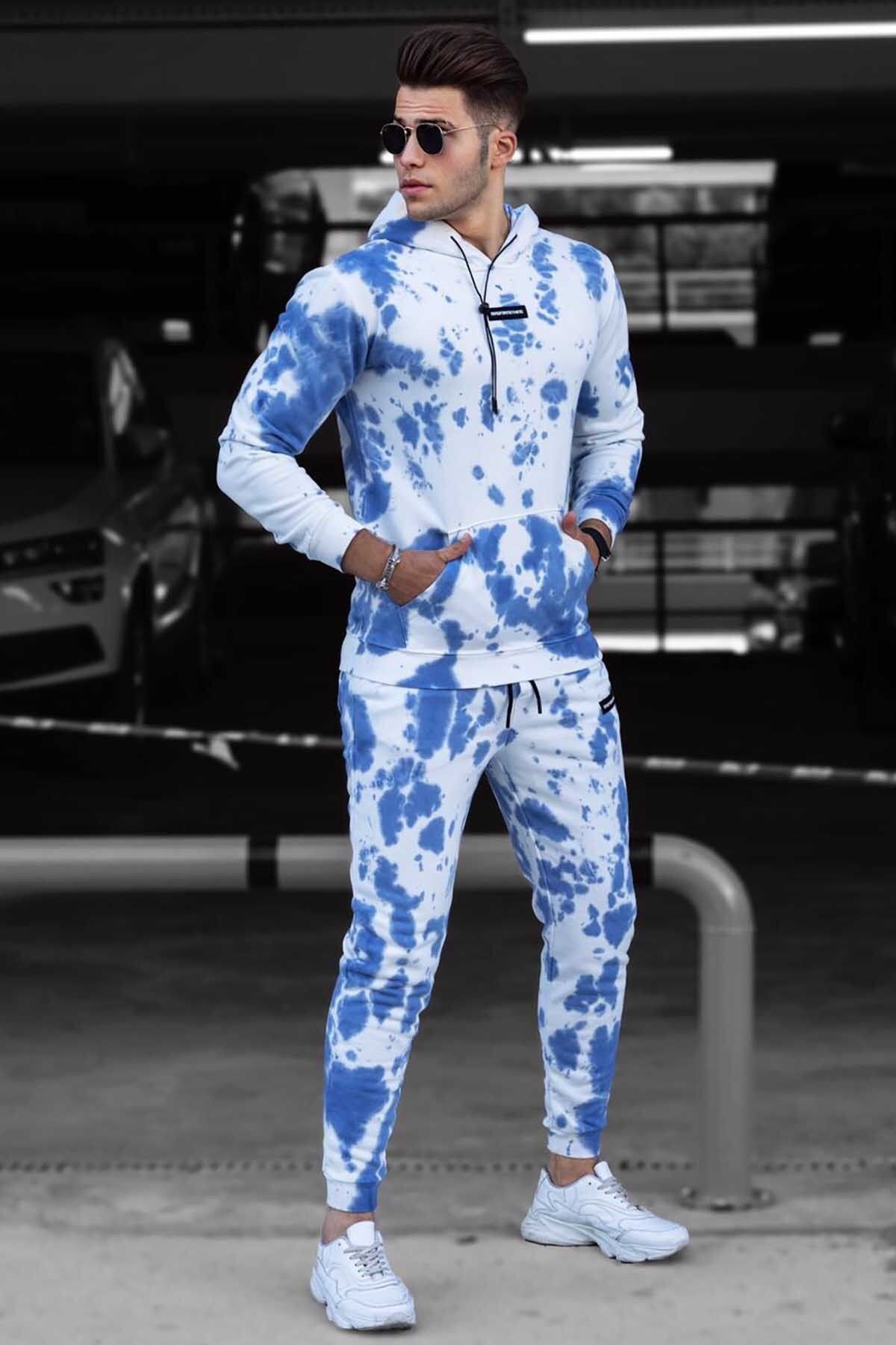 Madmext-Blue Batik Men's Tracksuit 4758 3