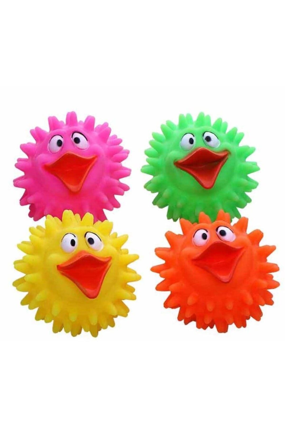 KfksStore Köpekler İçin Renkli Ördek Figürlü Dikenli Top