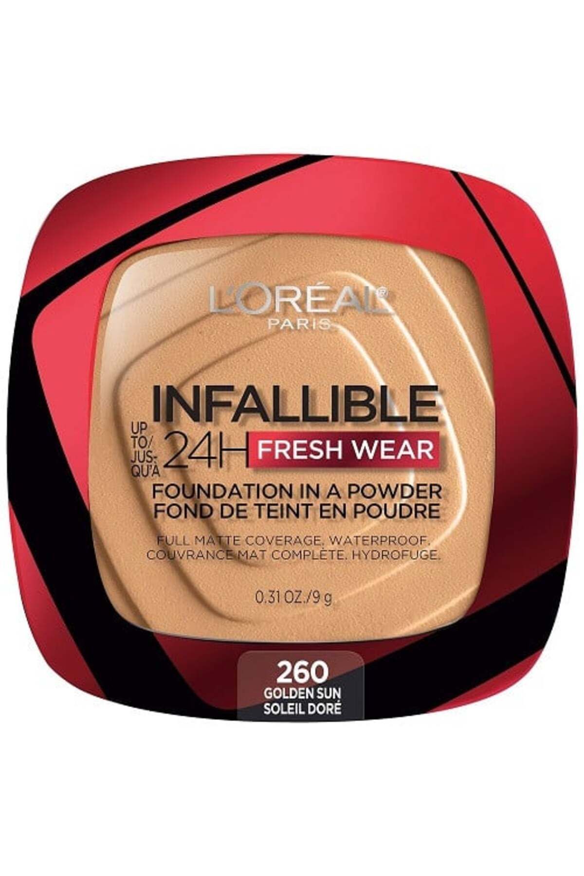 L'Oreal Paris Pudra De Fata, Loreal, Infailible 24h Fresh Wear, Fond De Ten Intr-o Pudra, 260 Golden Sun, 9 G - Mărime unică
