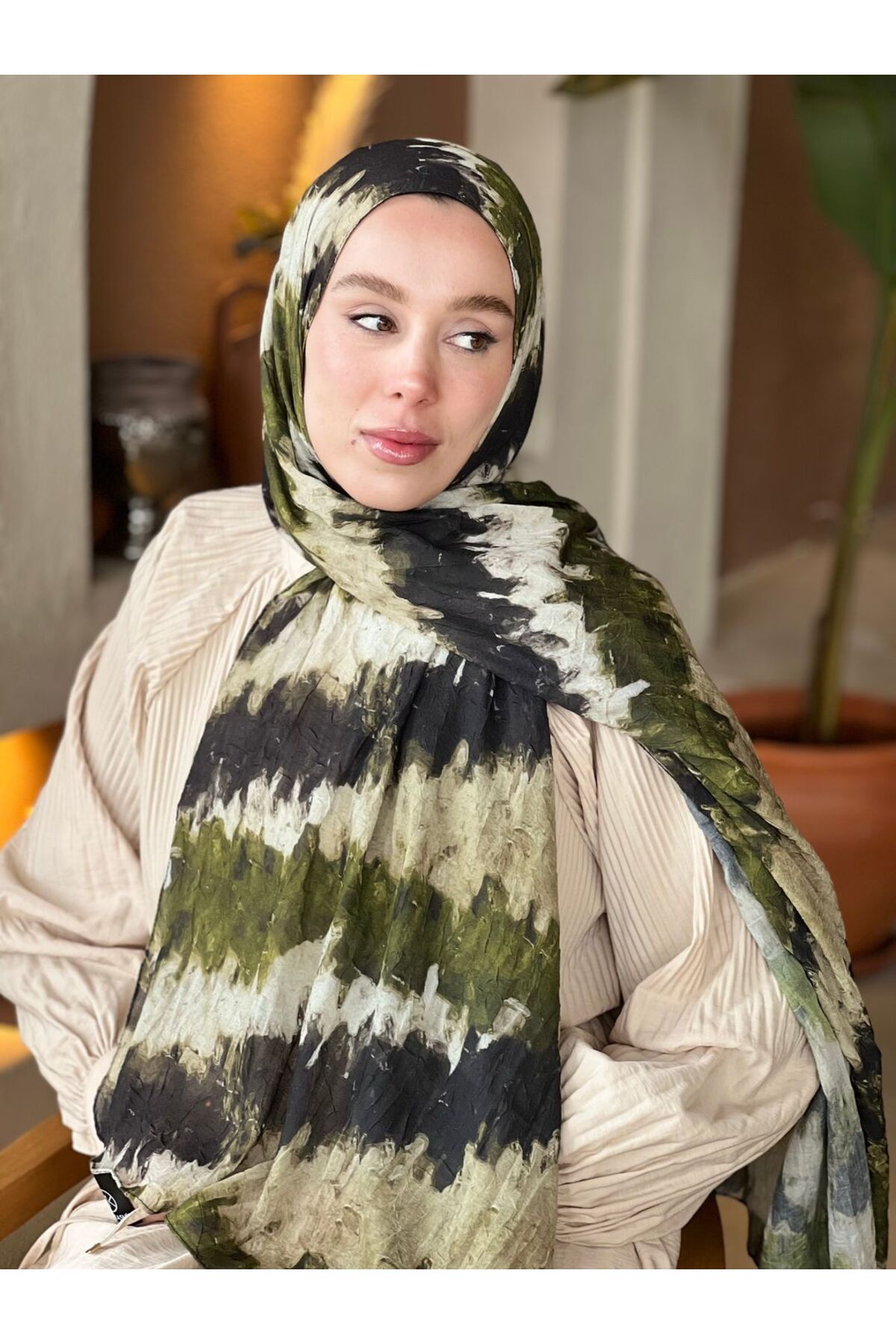 Modakaşmir-Spring Rhythm Pattern Bamboo Shawl 3