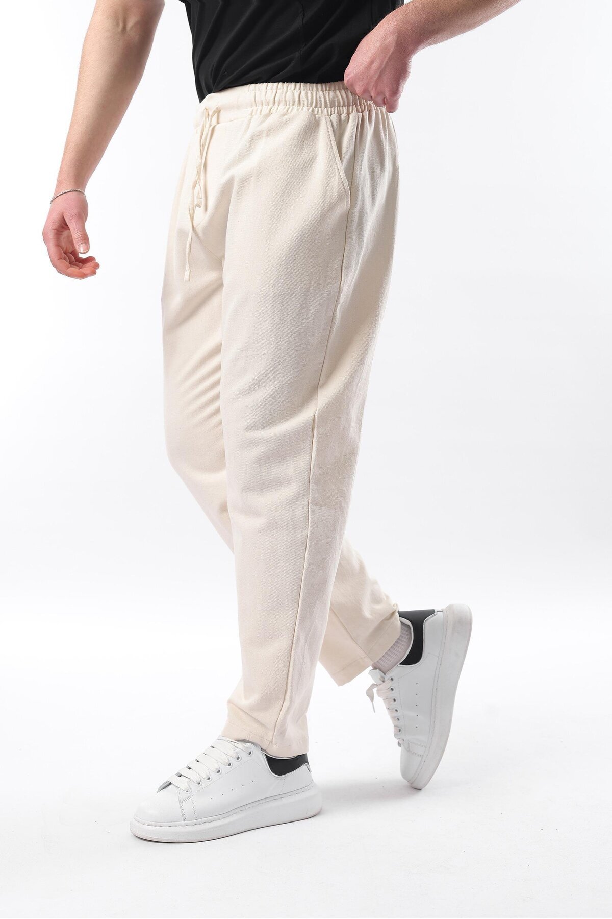 Madmext-Beige Fit Cut Men's Trousers E6558 4