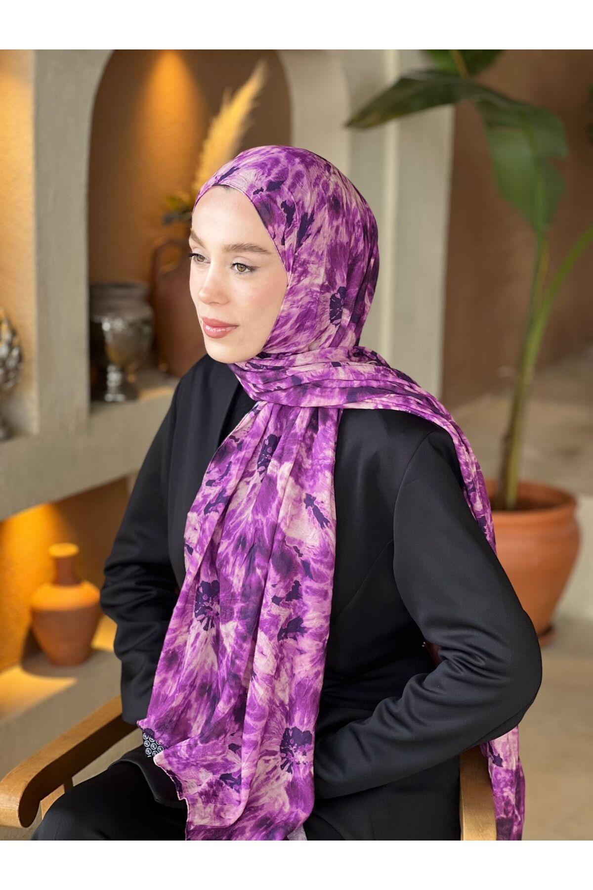Modakaşmir-Loop Pattern Bamboo Shawl 3