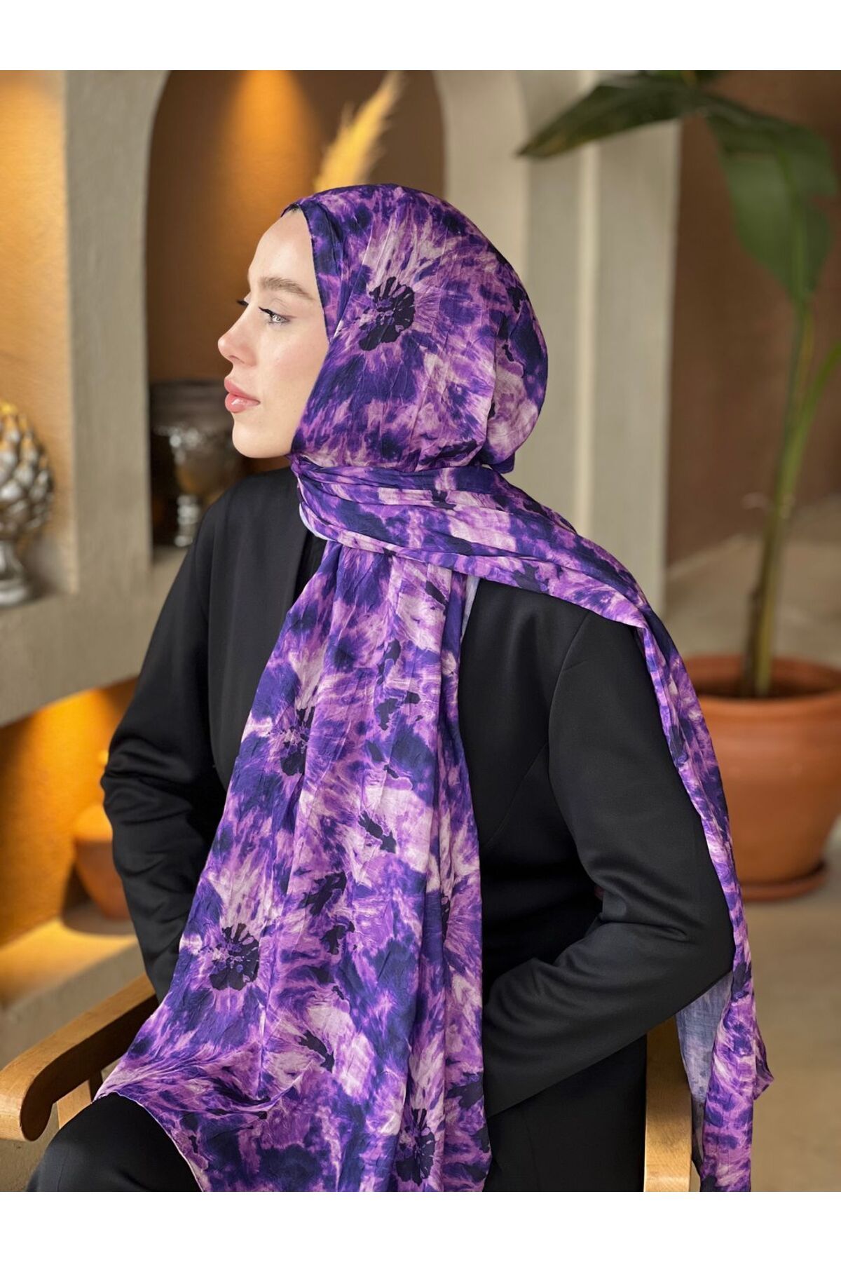 Modakaşmir-Loop Pattern Bamboo Shawl 3