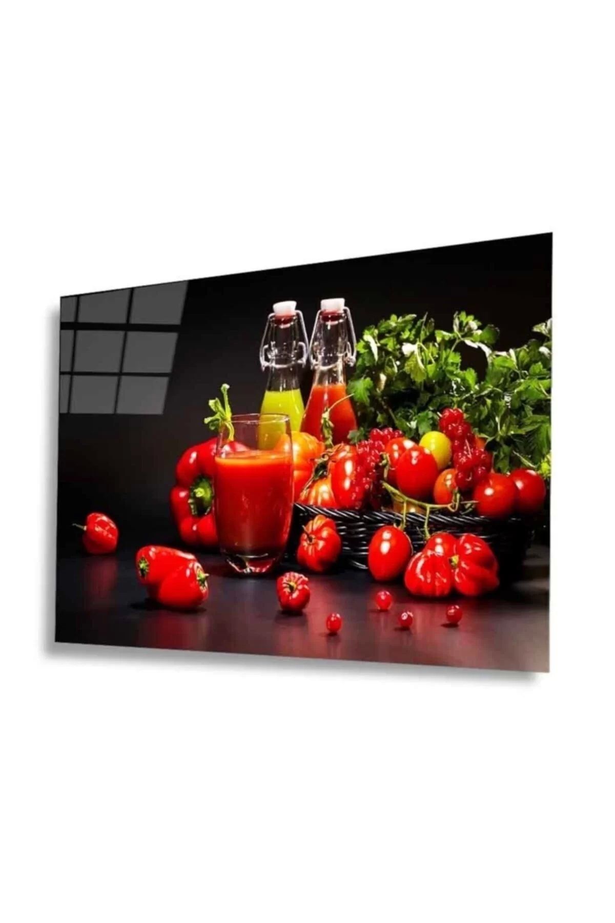 ÖYKÜ VE YİĞİT Meyveler Cam Tablo 4mm Dayanıklı Temperli Cam