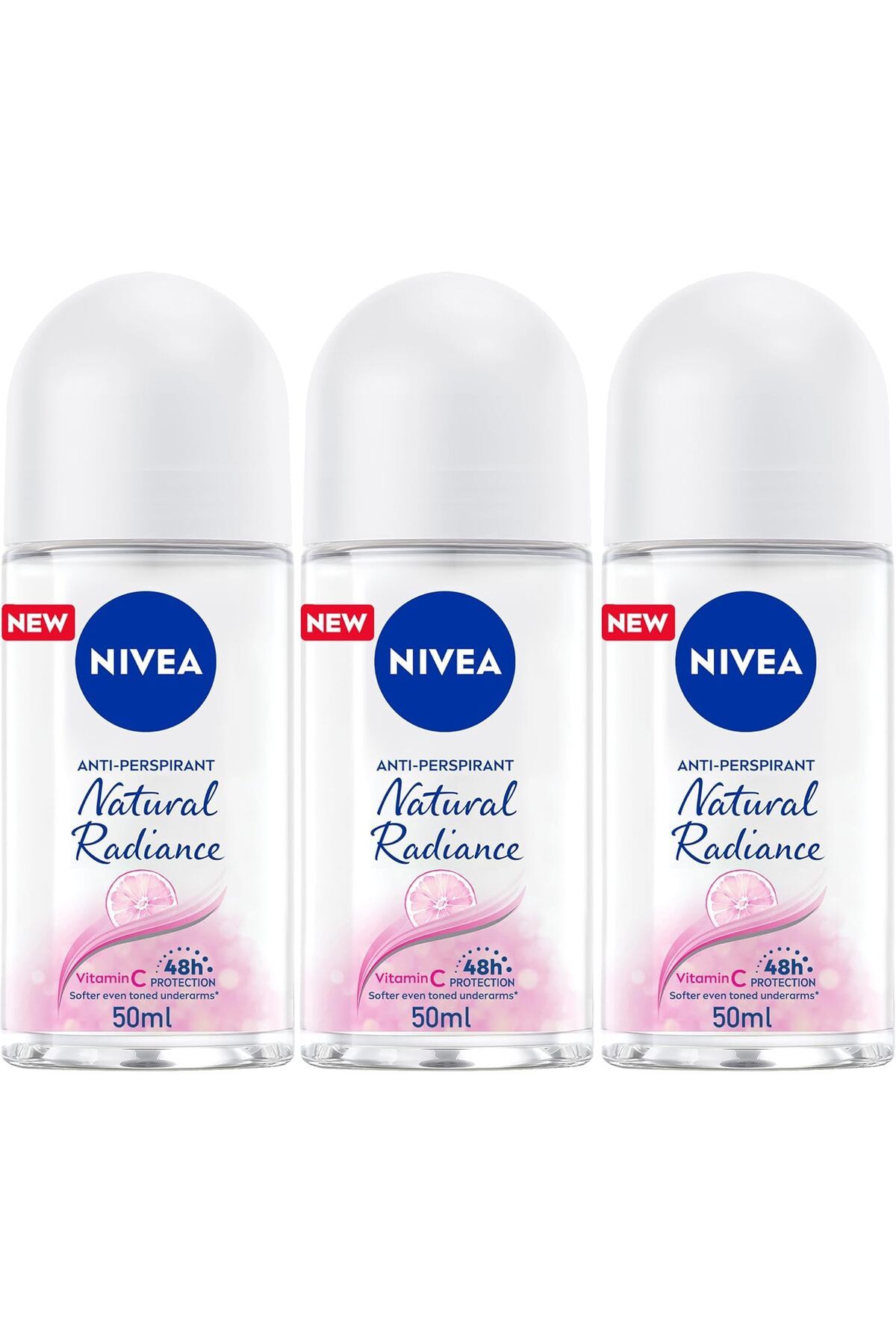 NIVEA-Natural Fairness Roll-On Antiperspirant for Women, 3x50ml 1