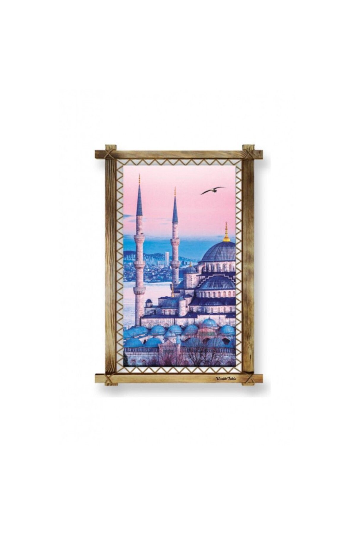 Skygo Kanvas İstanbul Camii Led Işıklı Rustik Tablo