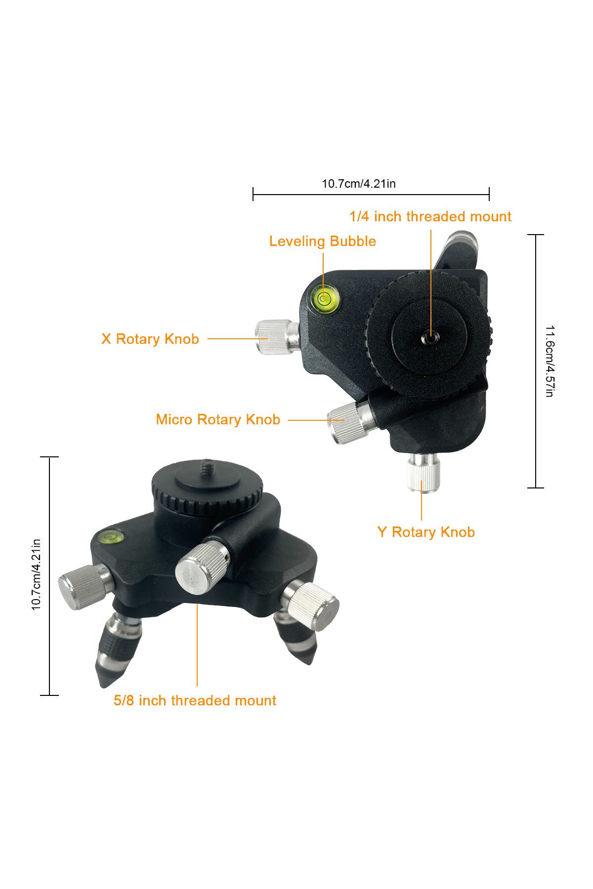 Choice-laser level Metal Base 360 Rotation Adjustment Tripod Bracket Base for 1/4- or 5/8-inch interface... 2