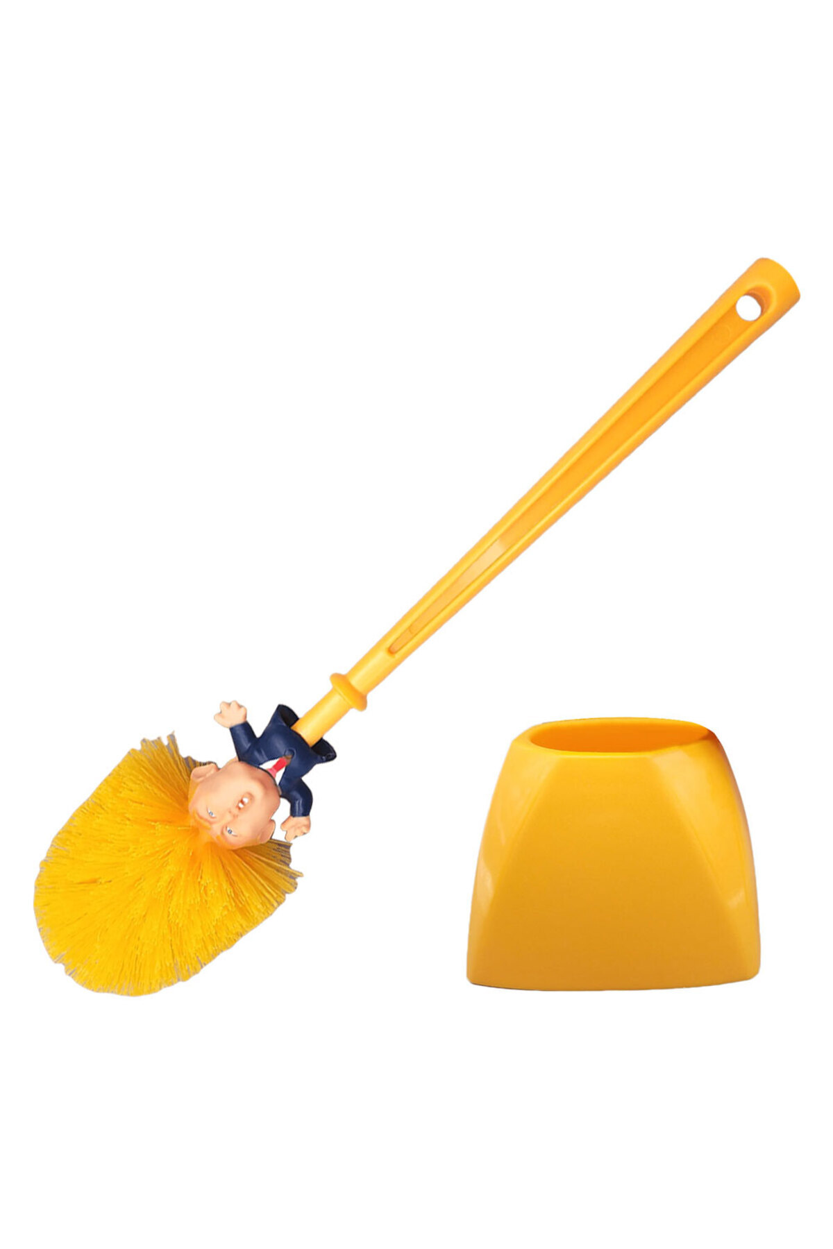 VKTECH-A Donald Trump Lavatory Brush with Holder Trump Toilet Cleaning Brush Funny Toilet Bowl Brush Novel. 1
