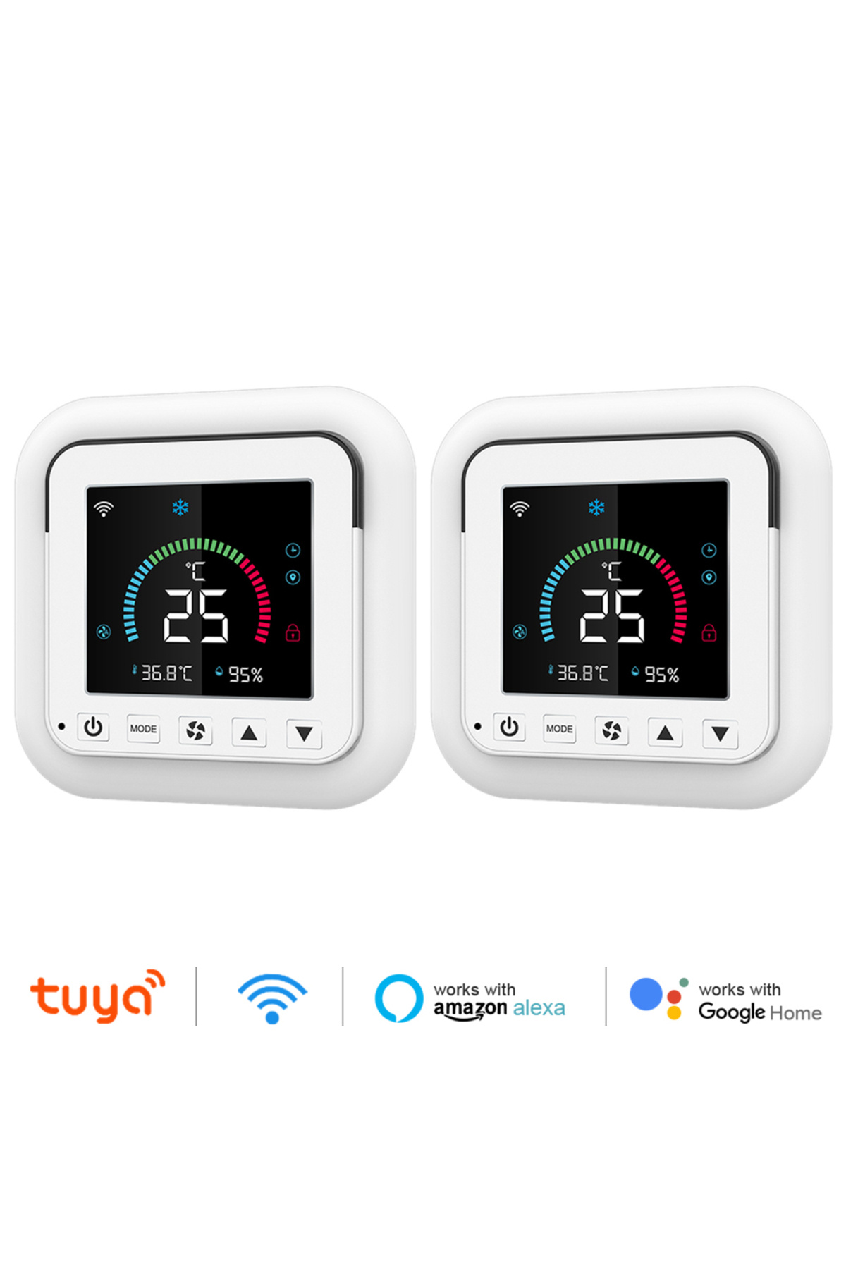 Choice-2Pcs Tuya WiFi Air Conditioner Thermostat IR Temperature Humidity Infrared Controller USB Power LCD 1