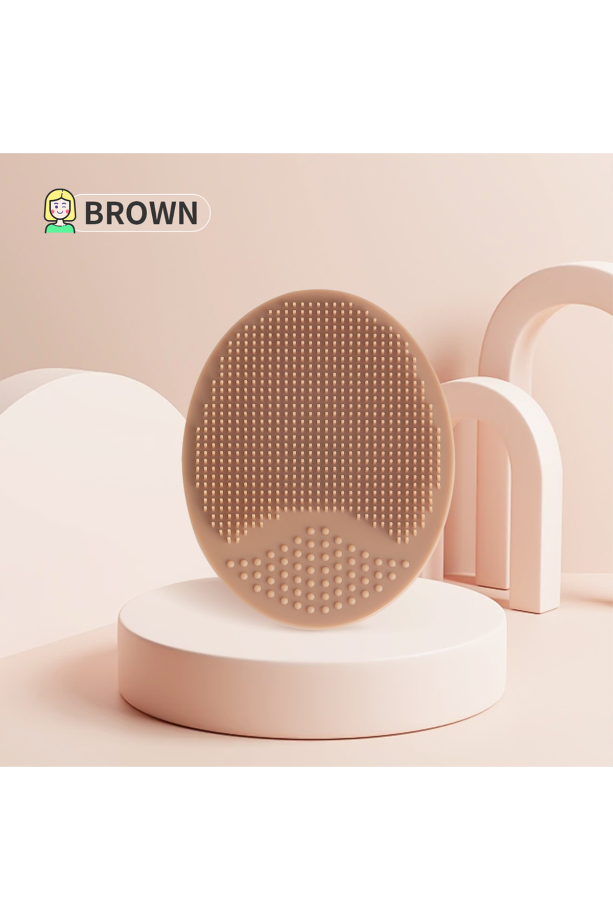 Choice brown Wash a face to brush,1pcs Silicone Cute Sucker mini Cleansing cl...