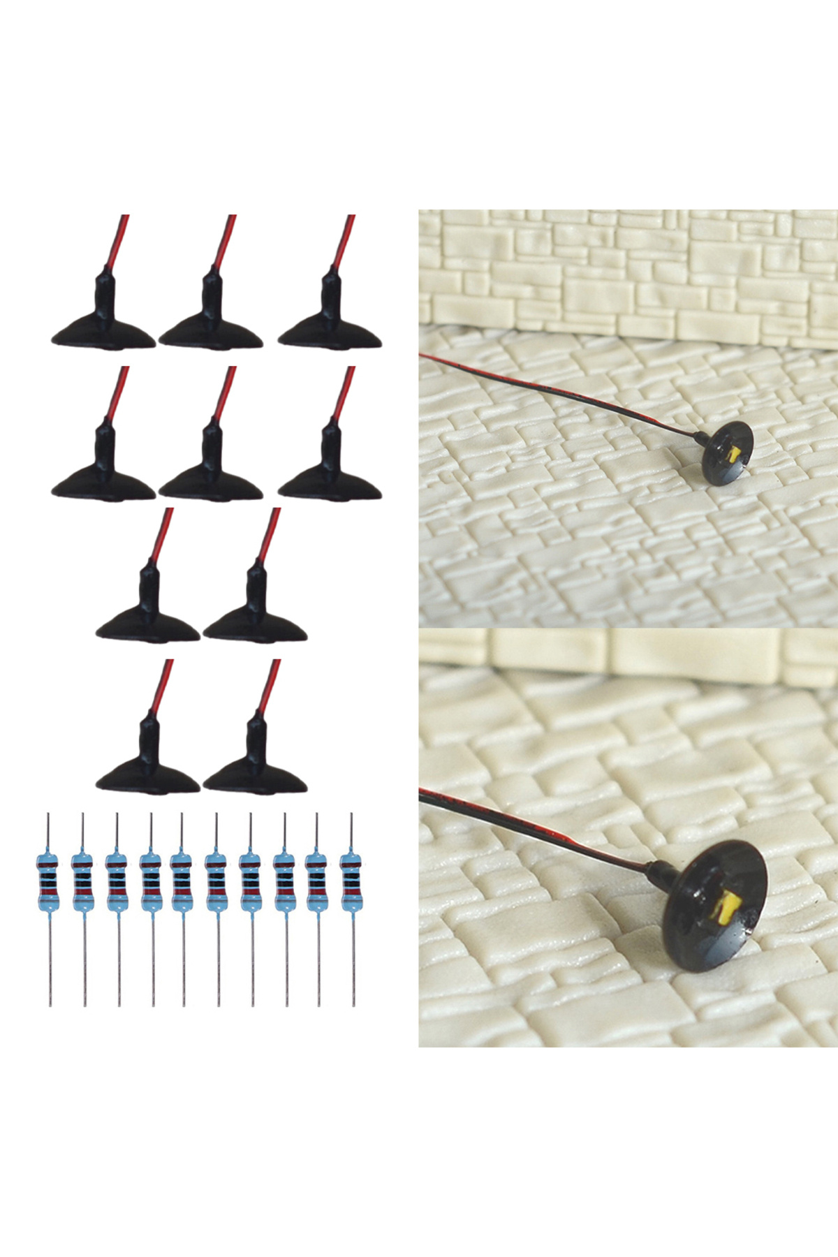 ست چراغ دیواری، چراغ خیابانی، چراغ ریل‌راه‌آهن مدل قطار، چراغ سقفی LED سیاه برای مقیاس OO و HO …