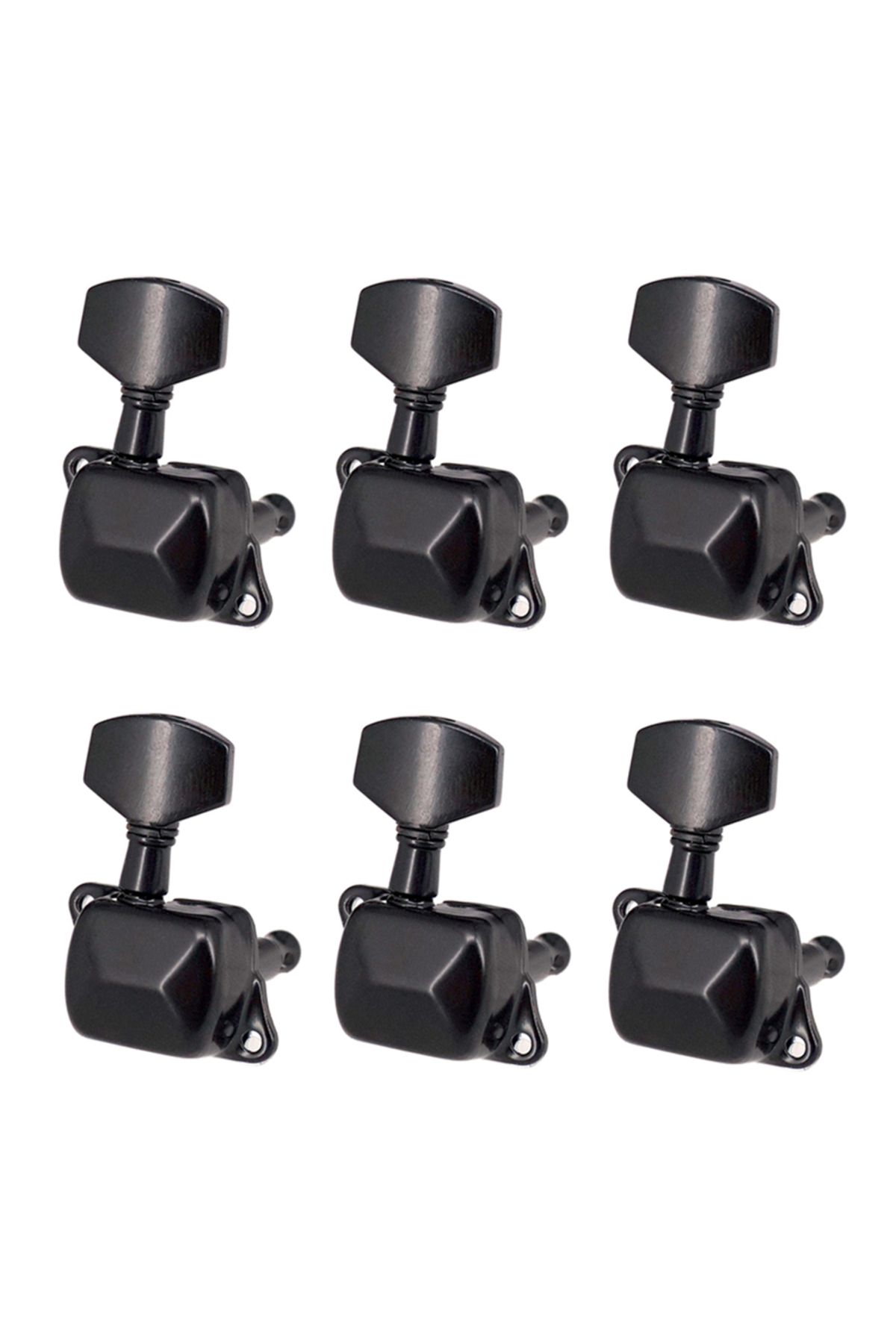 Choice-6PCS Right Black 6 Pieces Guitar String Tuning Pegs Semi-closed Tuning Machine Machine Heads Tuners 1