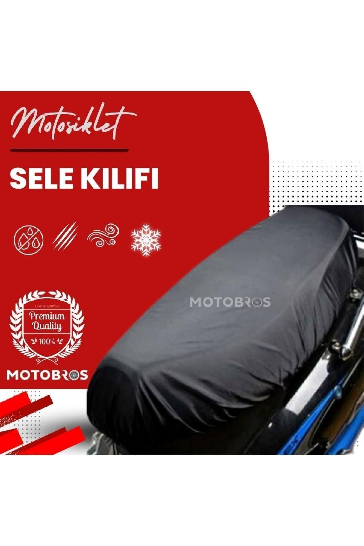 Motobros Y50qt-2a Uyumlu Sele Kılıfı Siyah Su Geçirmez Kumaş