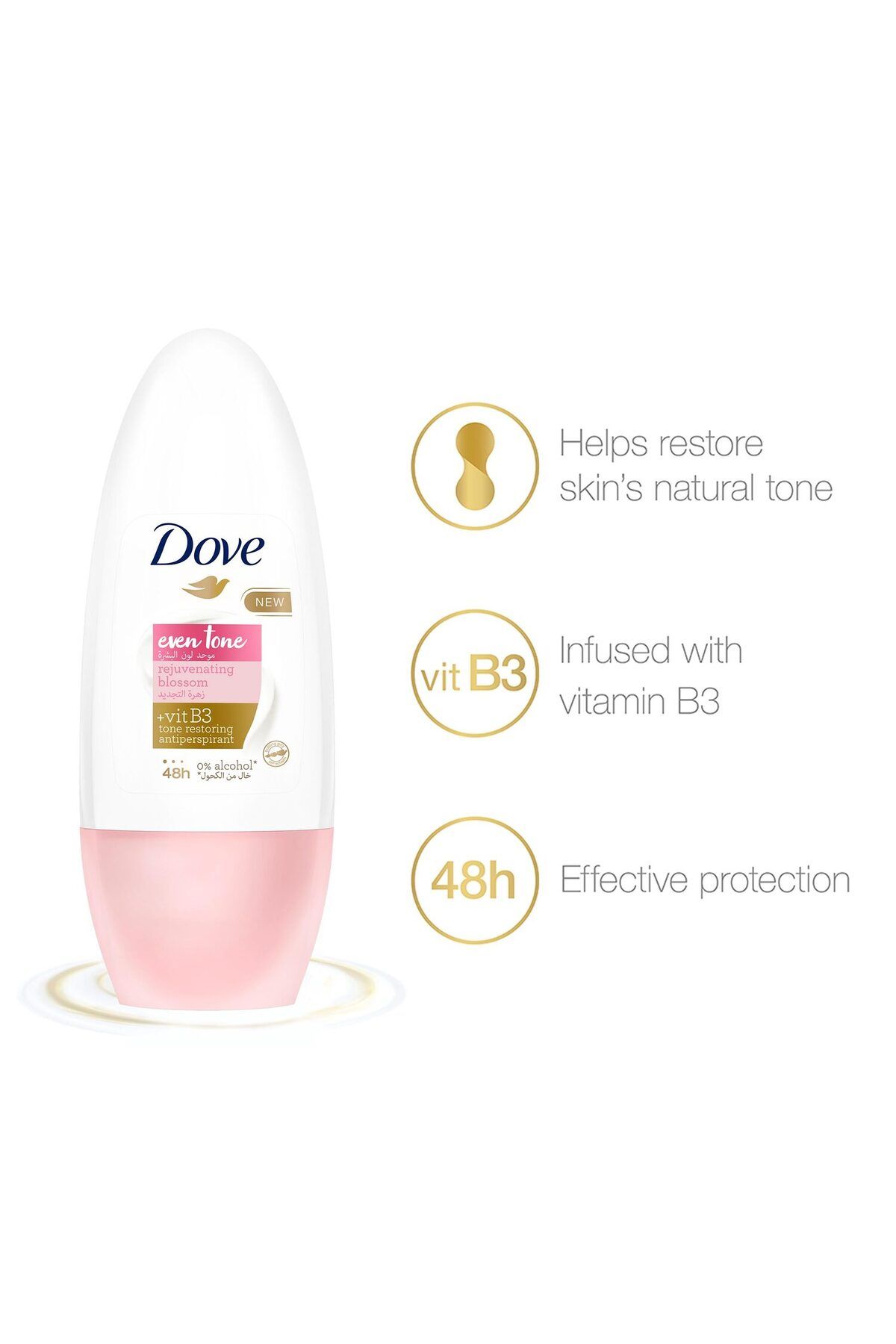 Dove-مزيل عرق رول أون برائحة زهرة التجديد المتساوية ٥٠ مل 4