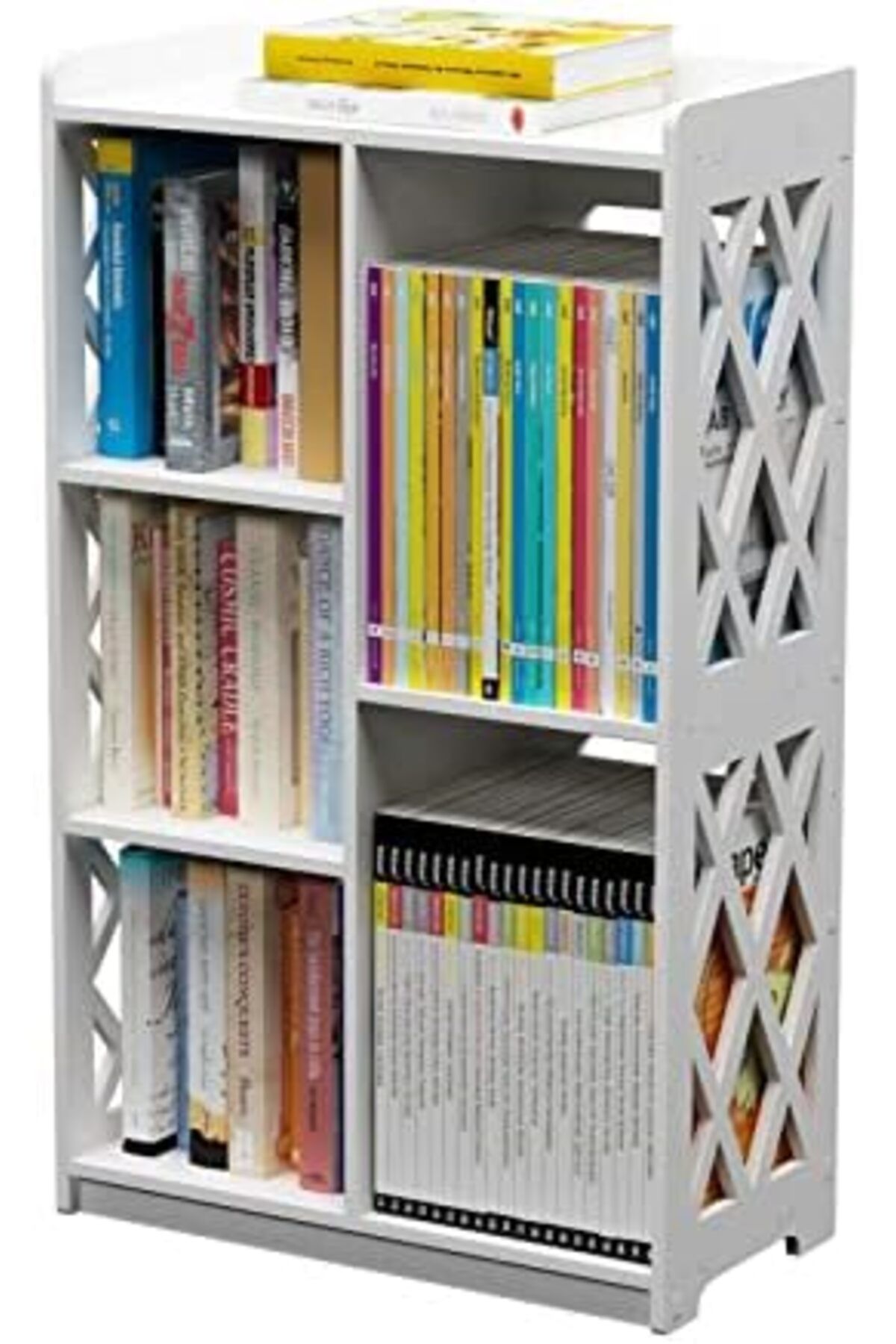 Generic-White Pvc Small Bookshelf With 5 Cube Storage For Kids – Open Shelf Organizer For Any Room 1