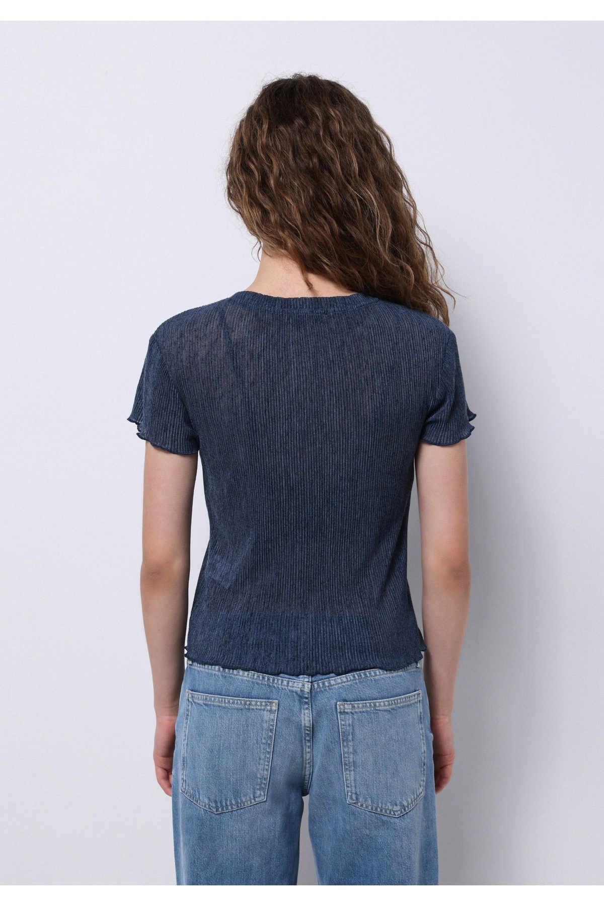 Colin's-Tricou albastru cu mânecă scurtă pentru femei Regular Fit 2