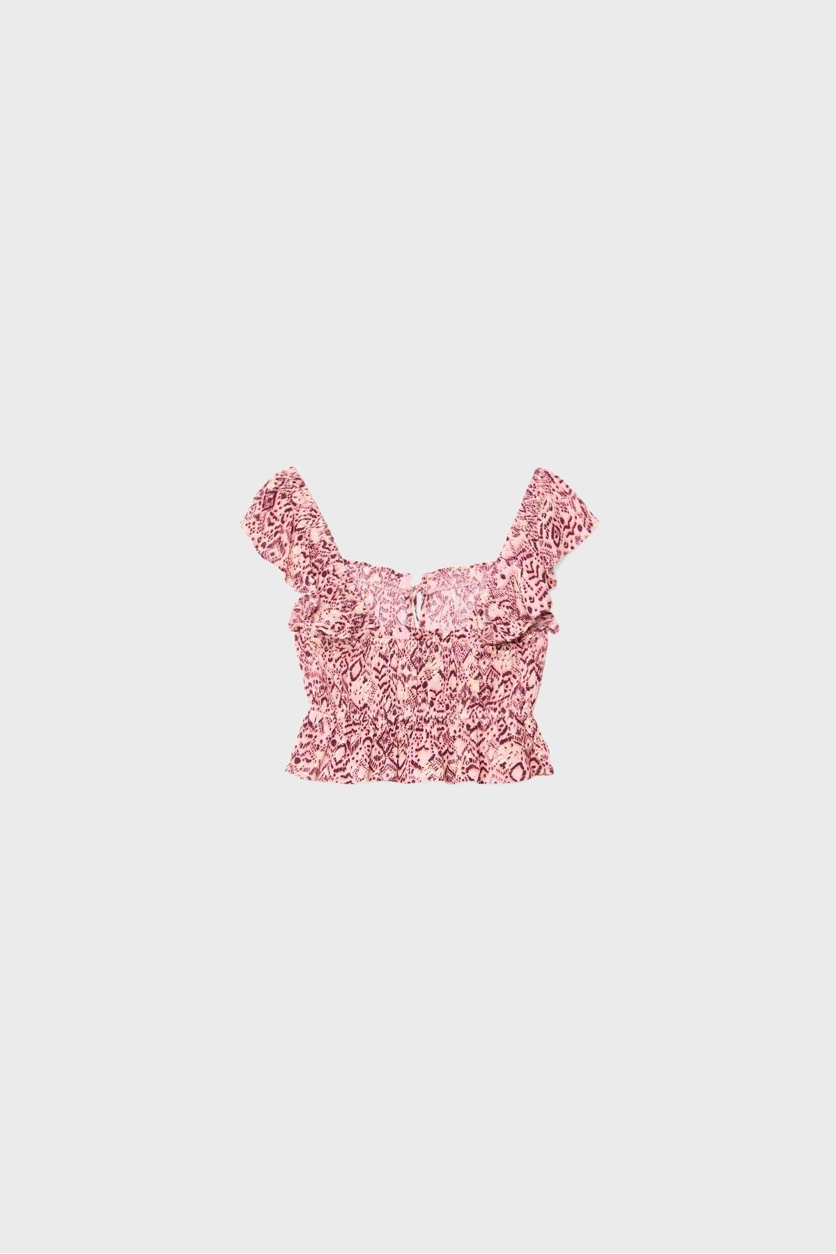 Stradivarius-Flowing printed top with ruffles 7