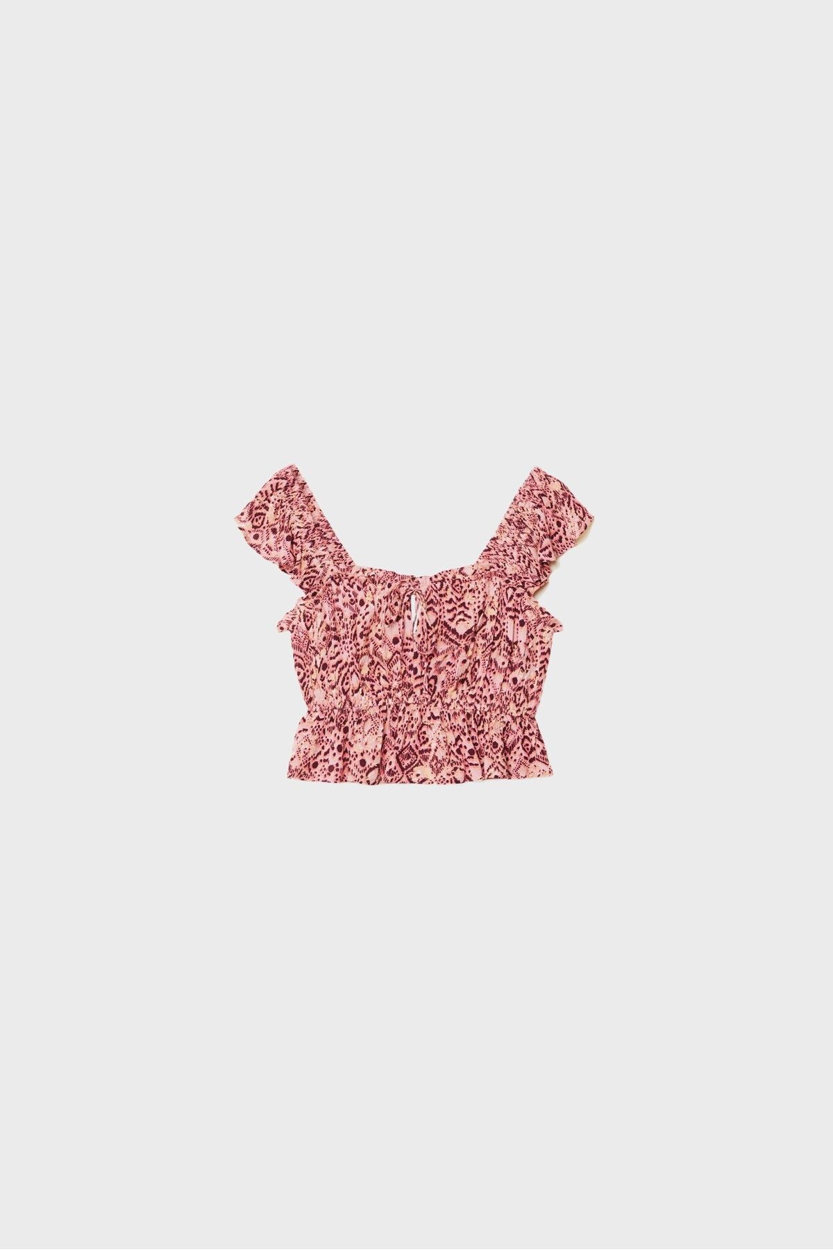 Stradivarius-Flowing printed top with ruffles 6