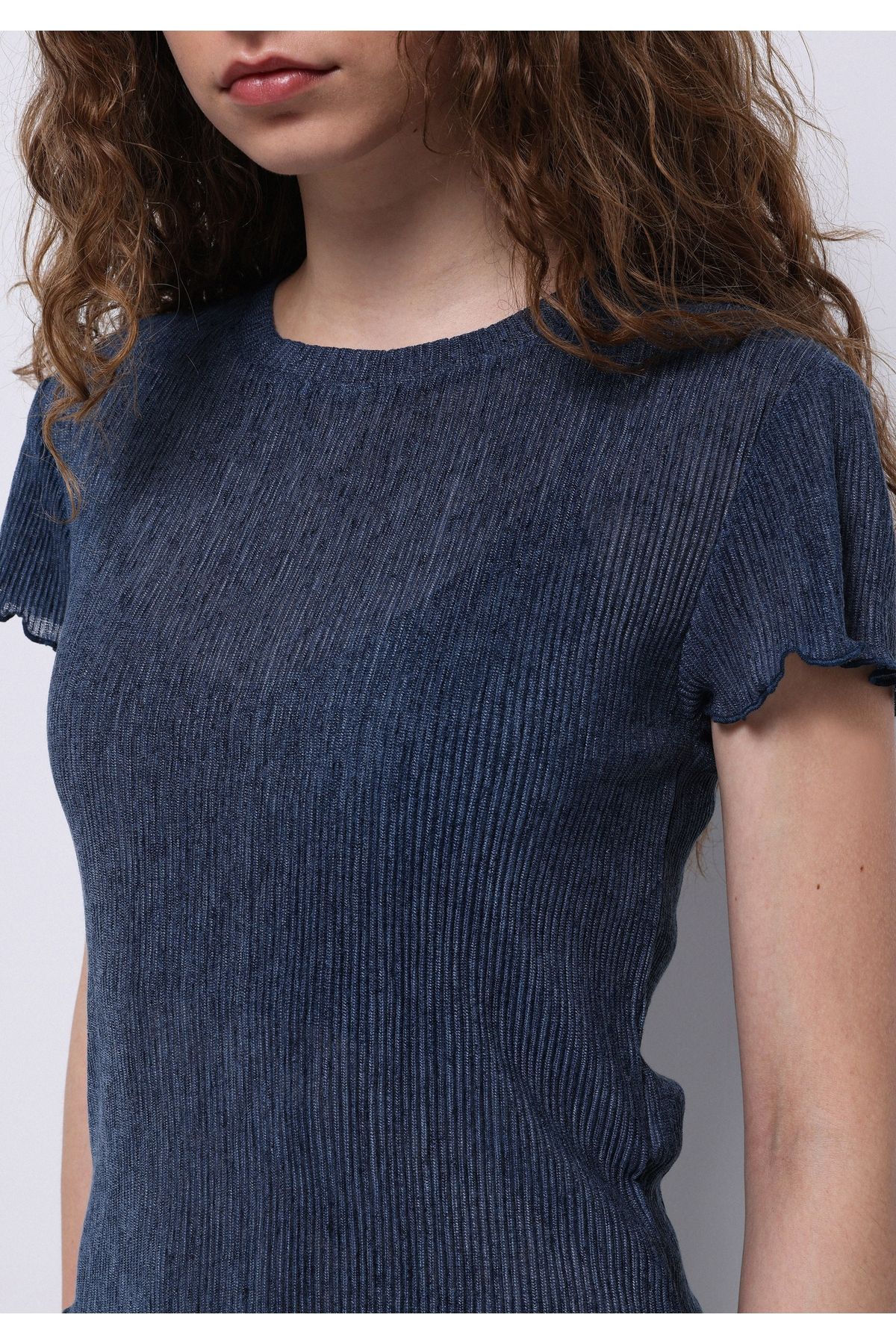 Colin's-Tricou albastru cu mânecă scurtă pentru femei Regular Fit 5