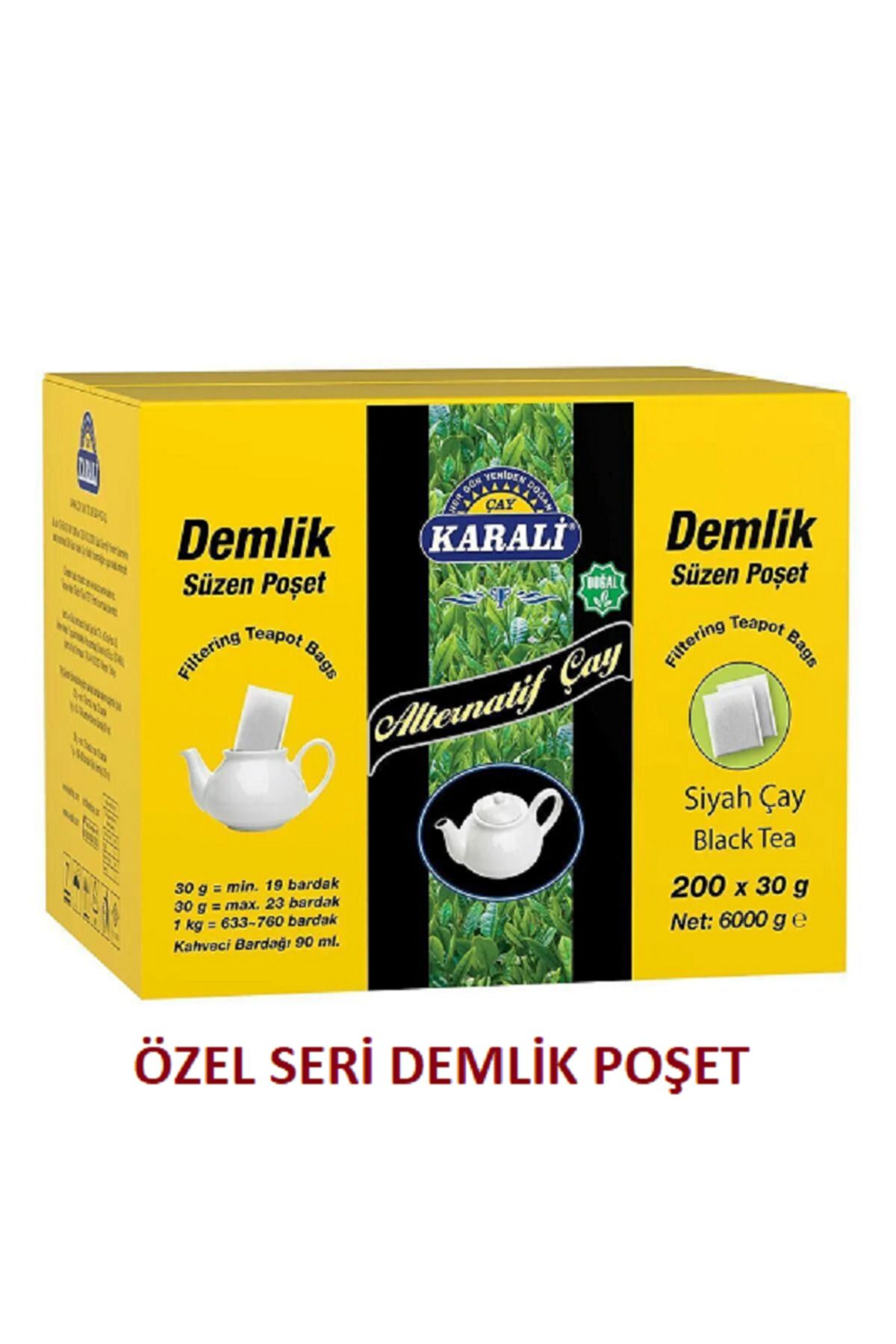 Karali Çay Karali Alternatif Demlik Poşet 200 Adet 30 Gr 6 kg Yoğun Dem RizeCaySepeti