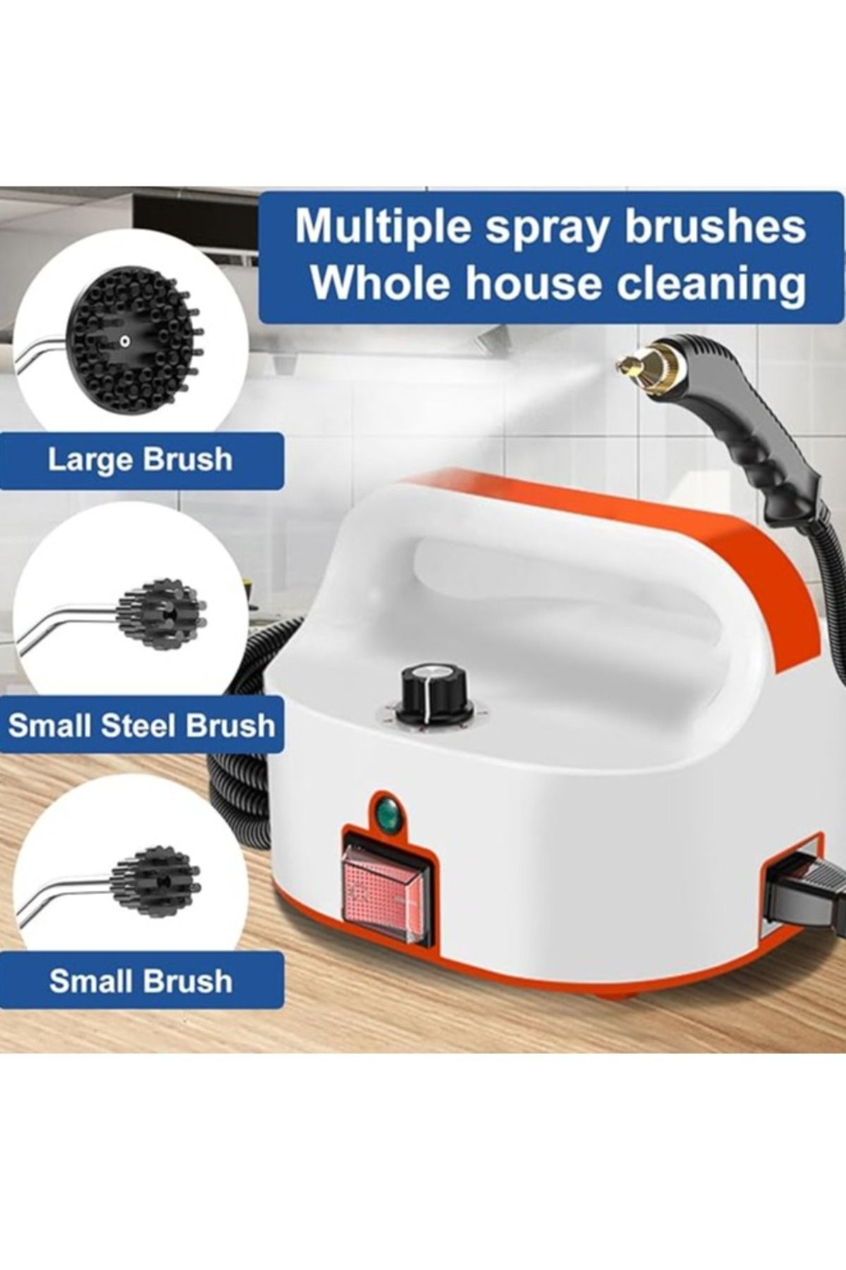 ET-LIFE-Handheld Steam Cleaner, 1600W High Pressure Steamer with 3 Brush Accessory Set 3