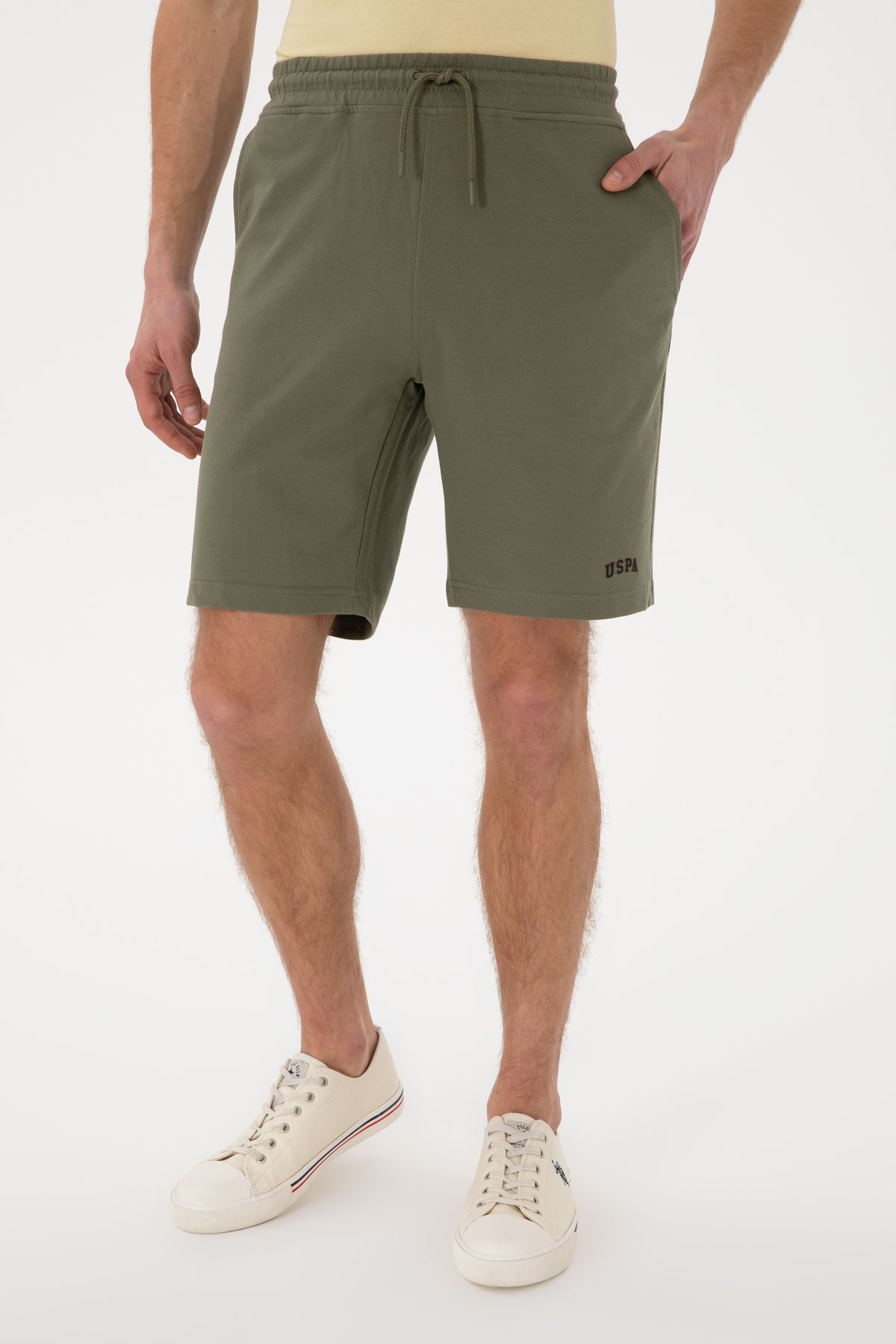U.S. Polo Assn.-Men's Dark Khaki Knitted Shorts 50305933 -Vr111 2