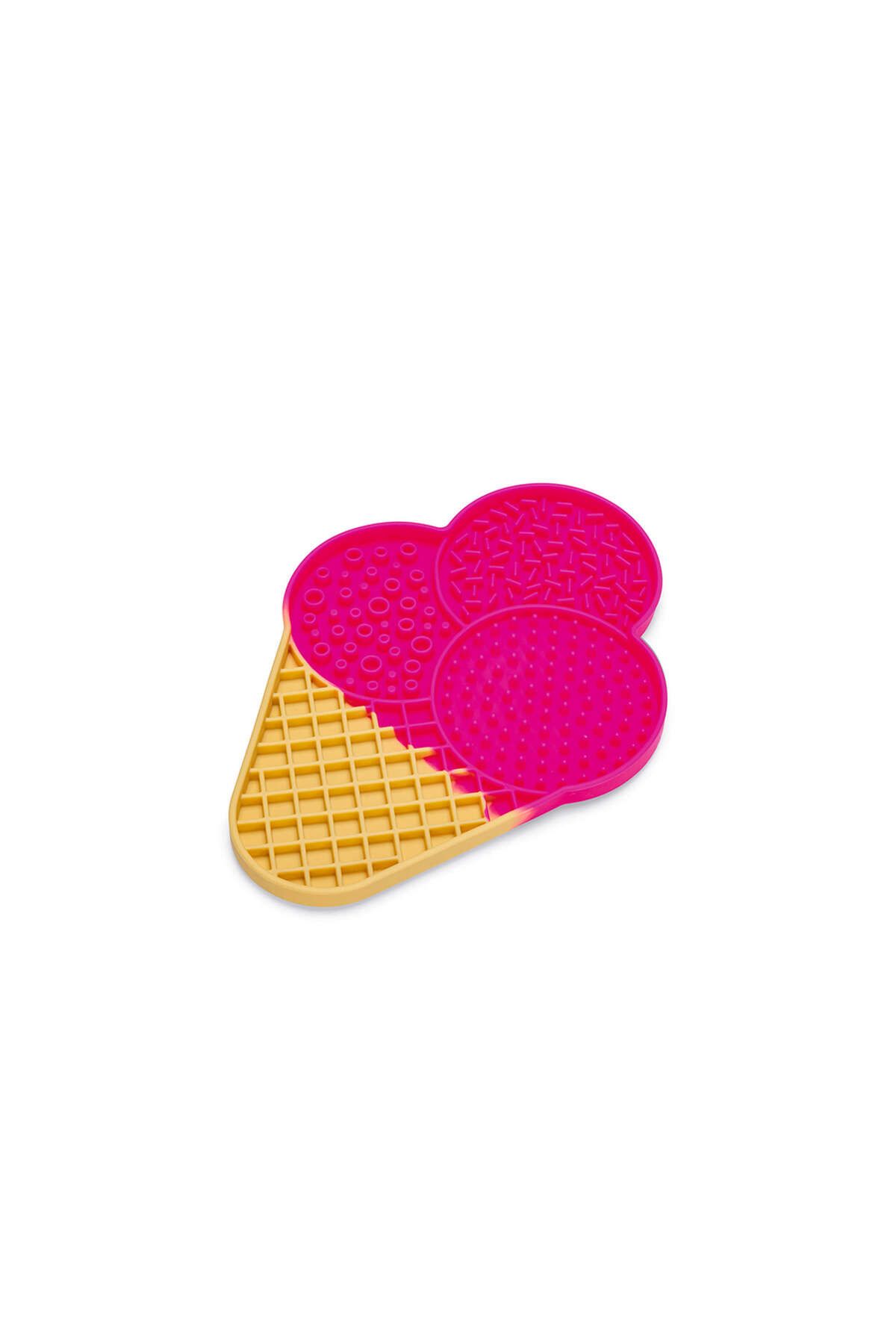 Beeztees Yavru Köpek Yaş Mama Yeme Oyuncağı, Dondurma Şeklinde, Silikon, Pembe, 21x15cm DPMAH