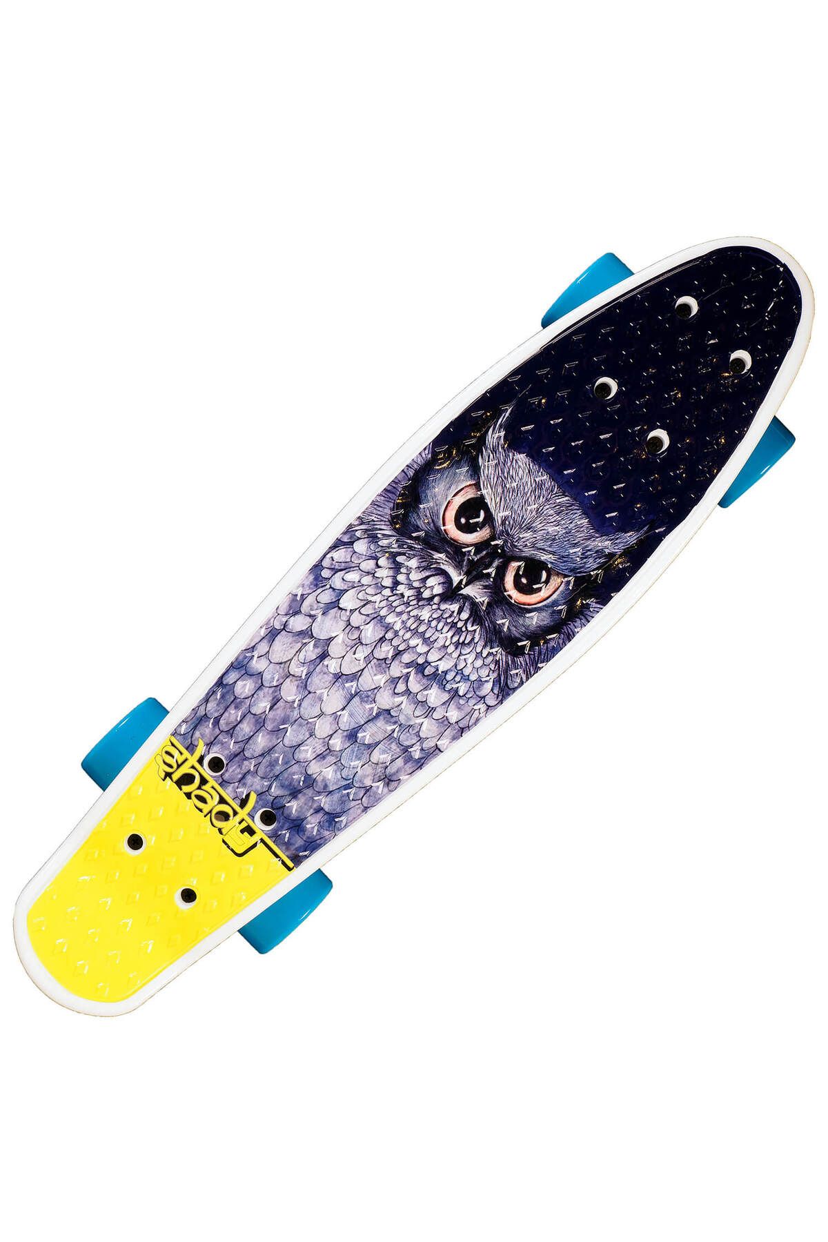 ACTION ONE Penny Board Blue Owl 56x15 Cm, Roti Pu, Abec-7, Cadru Aluminiu - One Size