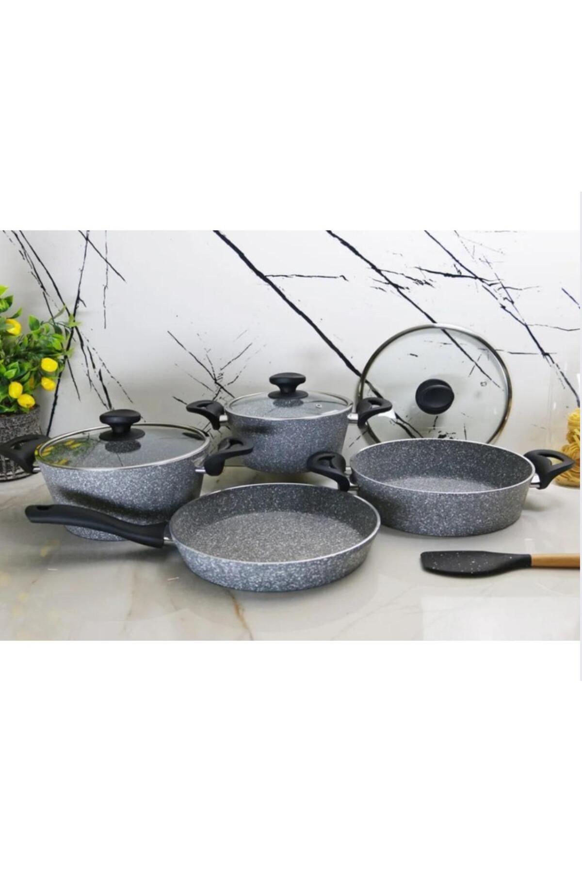 decovien-Evi̇ta 7 Piece Granite Pot Set 2