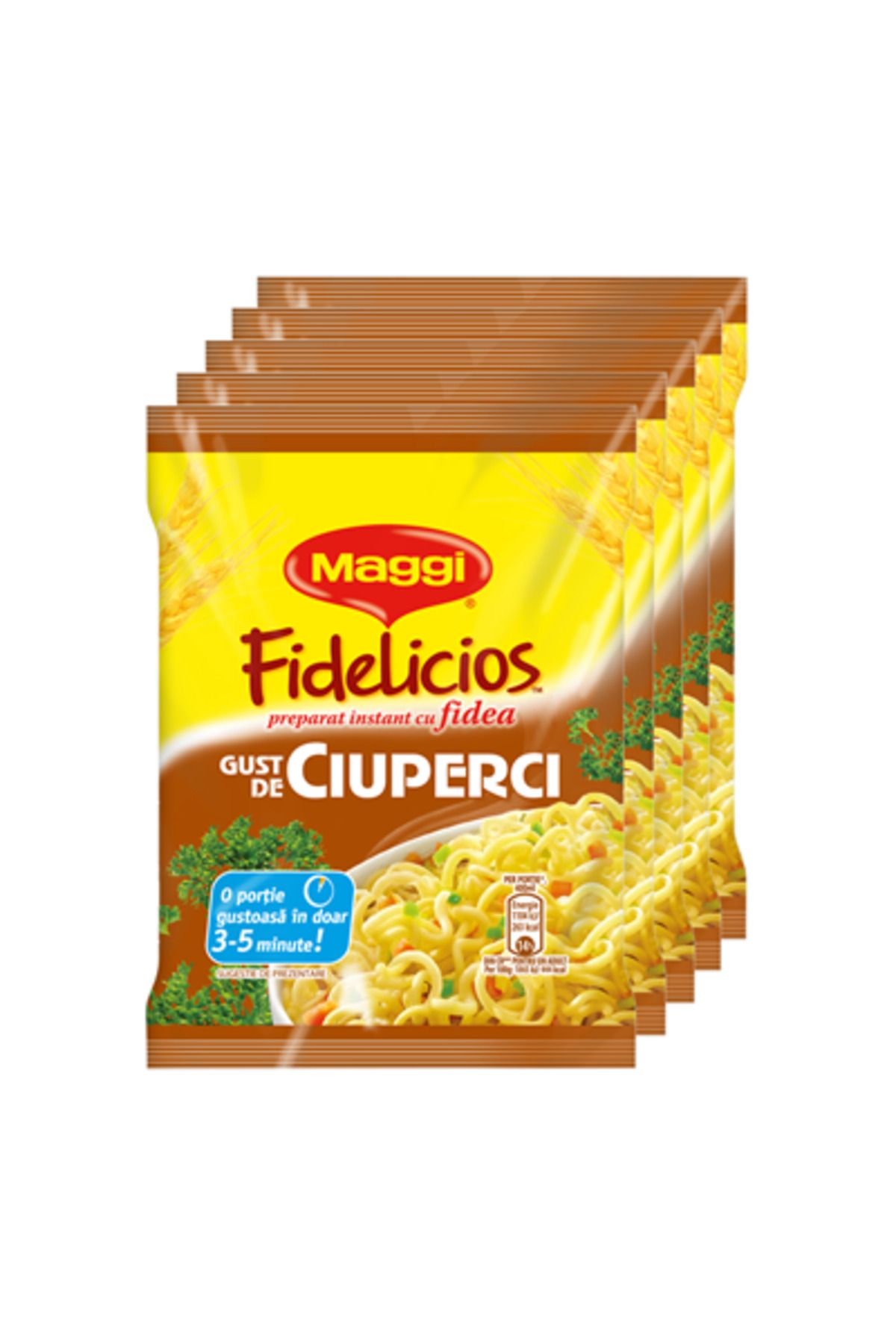 Maggi Pachet De 5x Tăiței Instant Cu Aromă De Ciuperci Maggi Fidelicios 5x59,2g, 296g - One Size