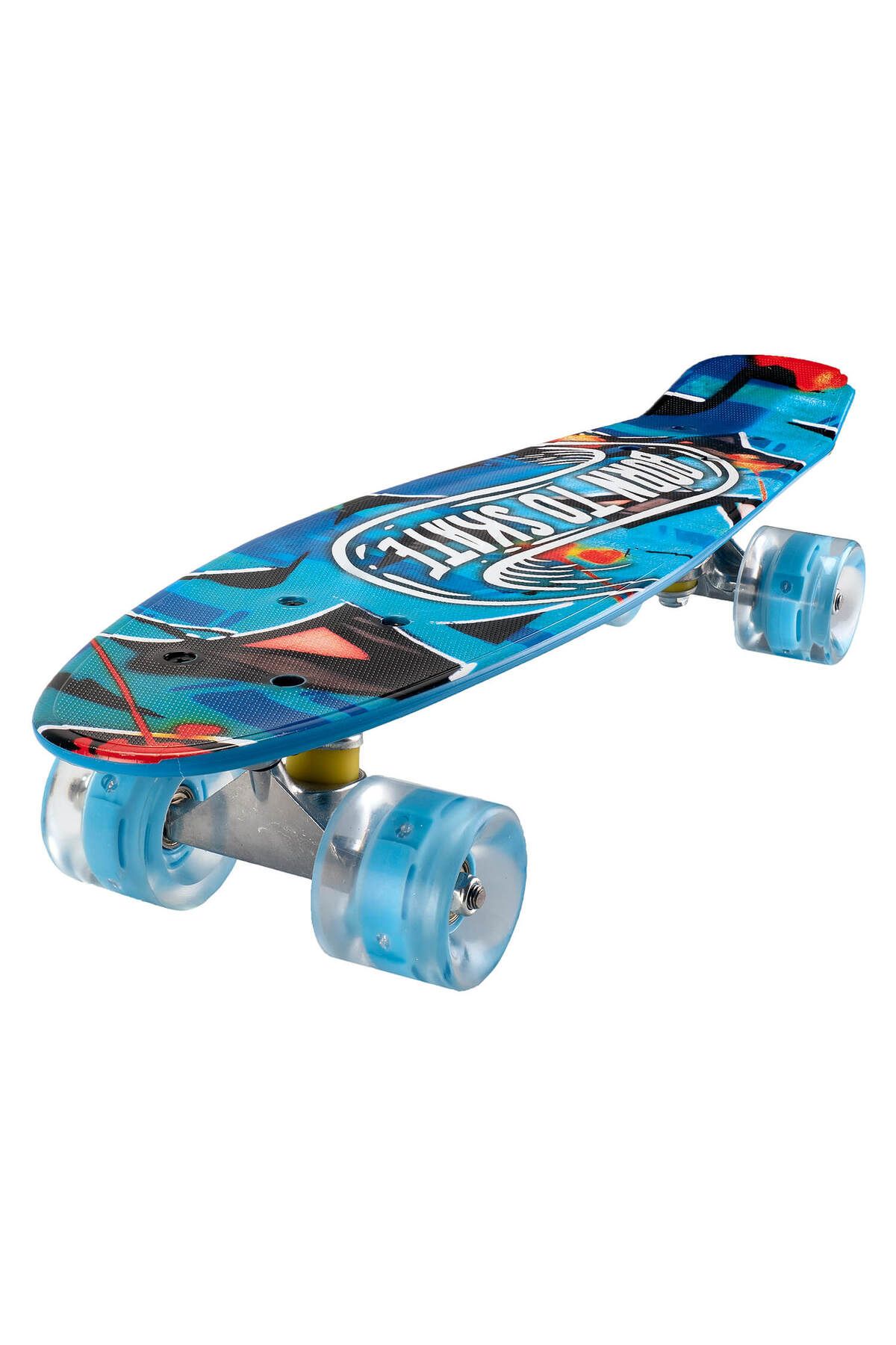 ACTION ONE-Penny Board Born to Skate 56x15 cm, cu roti luminoase PU, ABEC-7, cadru aluminiu, 90 KG 4