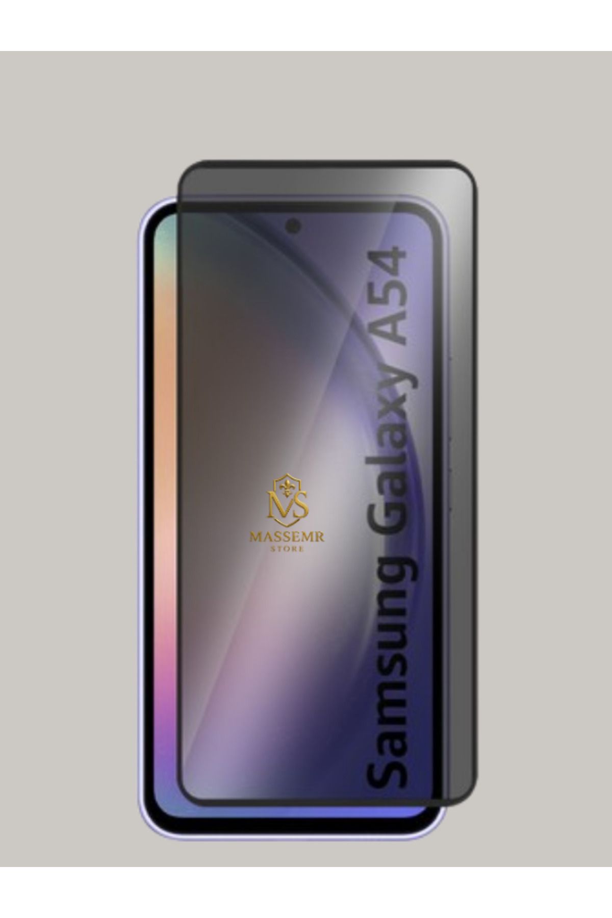 Massemr Samsung Galaxy A54 4G Hayalet Ekran Koruyucu Gizli Cam Film 9H Sertlik Gizlilik Filtreli Tam Kaplama