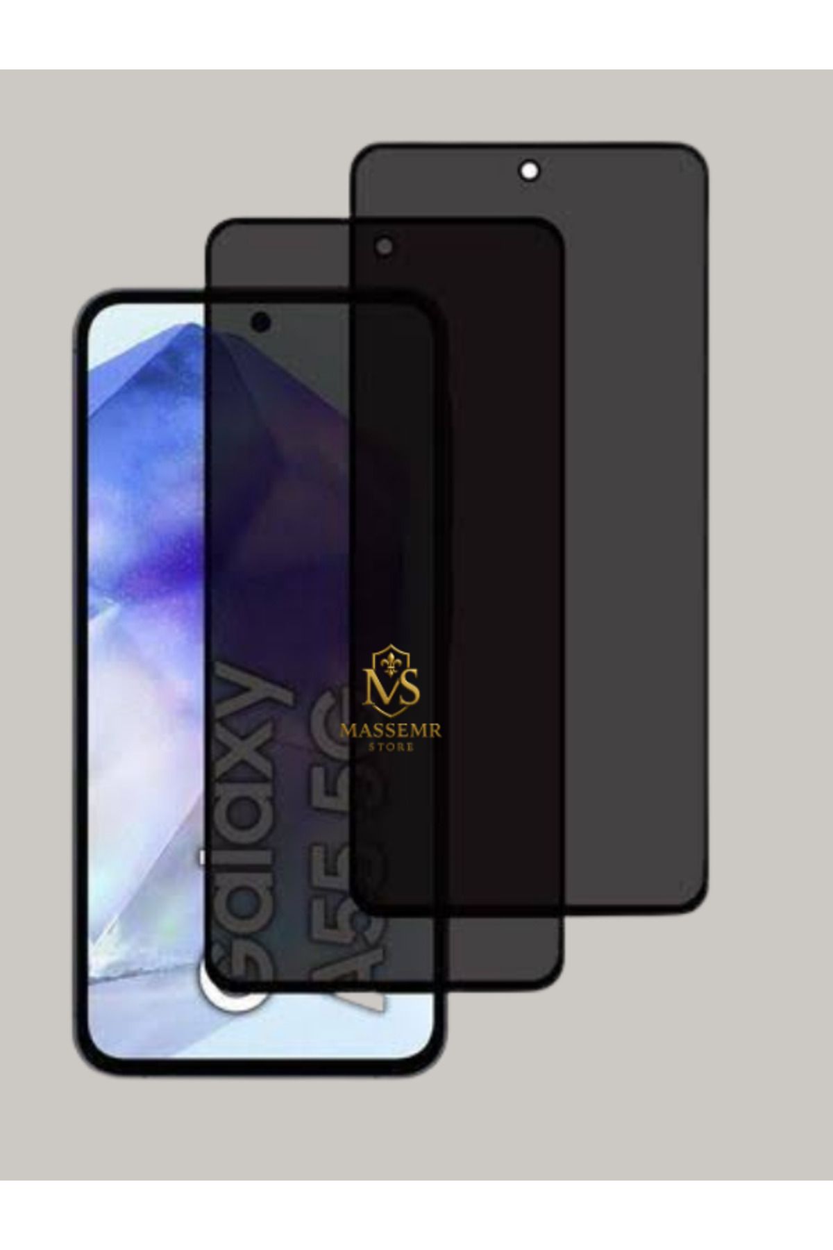 Massemr Samsung Galaxy A55 5G Hayalet Ekran Koruyucu Gizli Cam Film 9H Sertlik Gizlilik Filtreli Tam Kaplama