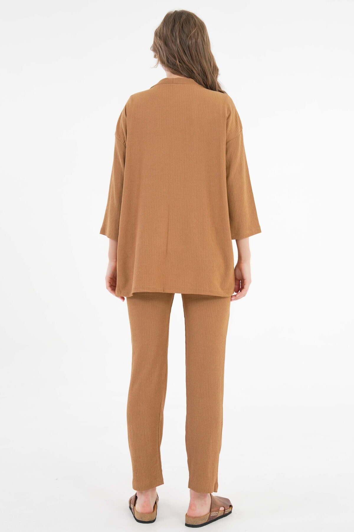 Saade-Kamel Raschel Fabric Kimono - Trousers Knitted Set 8